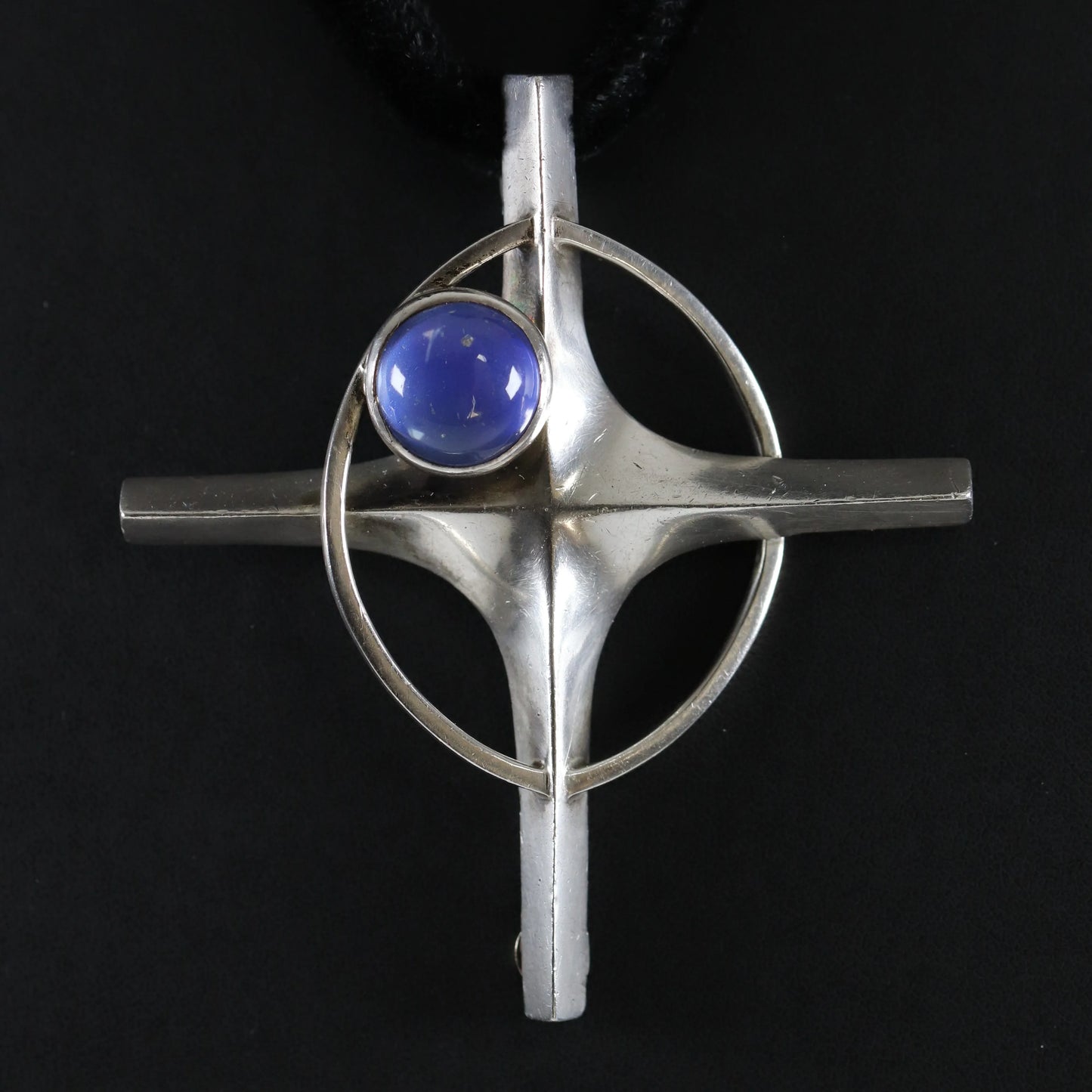SOLD OUT: Vintage Antonio Pineda Taxco Silver Mexican Jewelry | Nova Star Sapphire Cross Necklace - Carmel Fine Silver Jewelry
