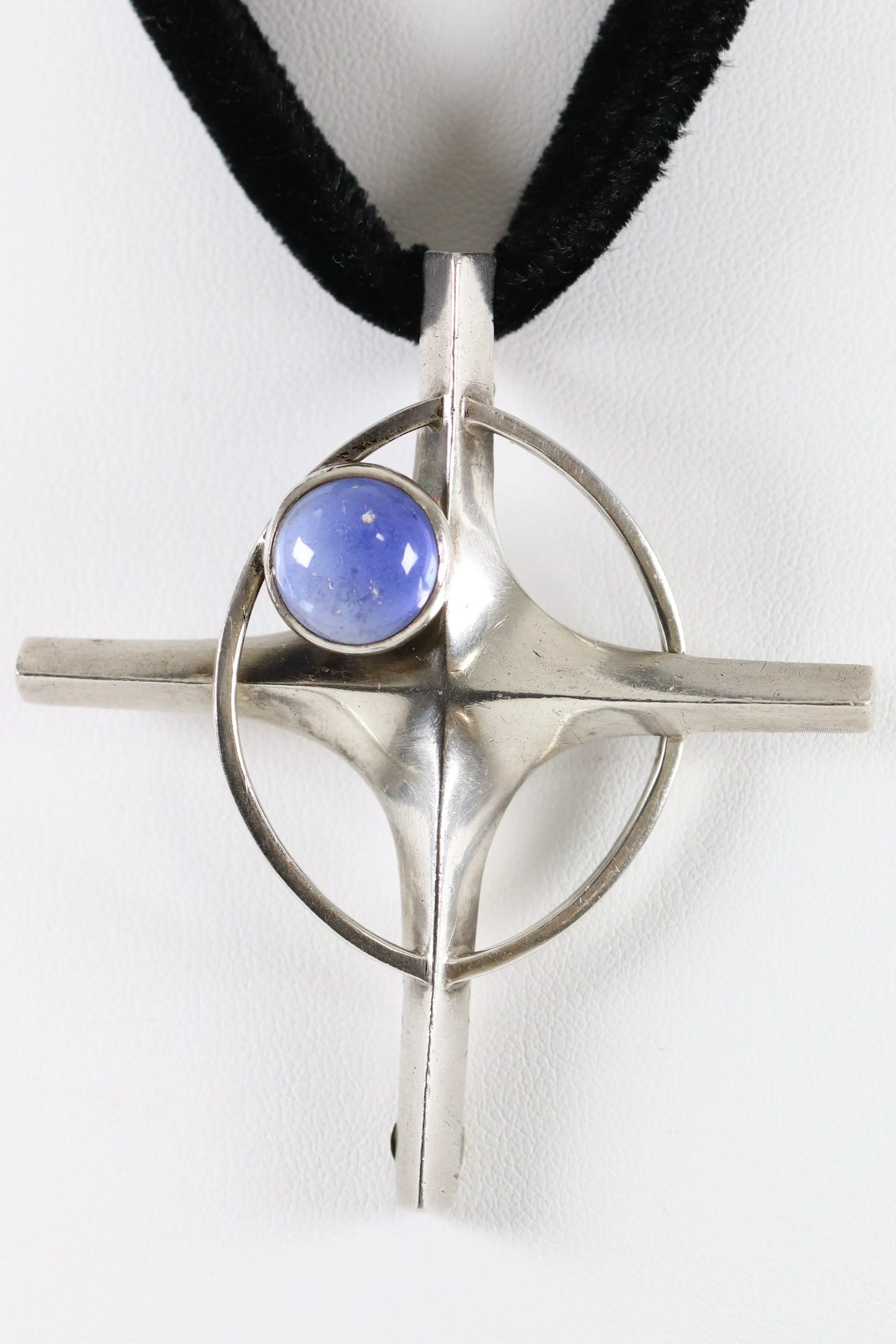SOLD OUT: Vintage Antonio Pineda Taxco Silver Mexican Jewelry | Nova Star Sapphire Cross Necklace - Carmel Fine Silver Jewelry