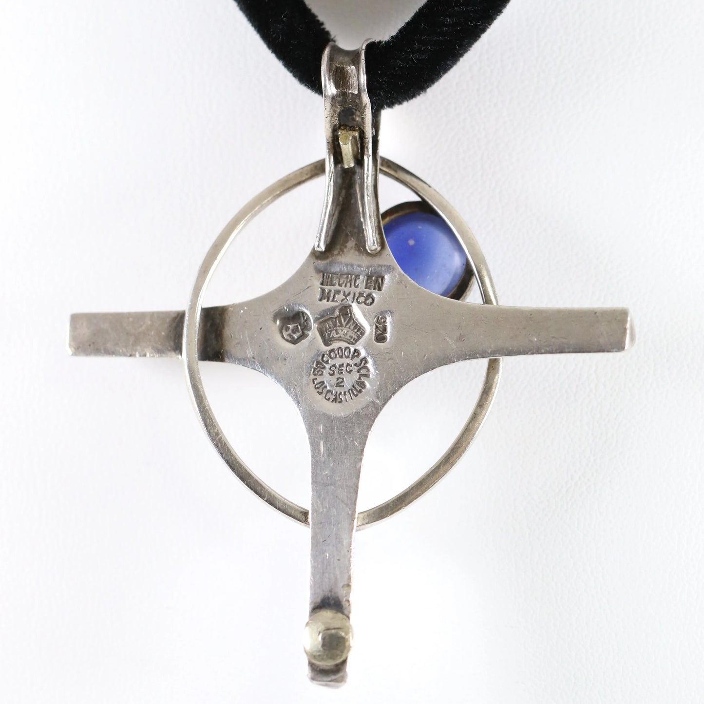SOLD OUT: Vintage Antonio Pineda Taxco Silver Mexican Jewelry | Nova Star Sapphire Cross Necklace - Carmel Fine Silver Jewelry