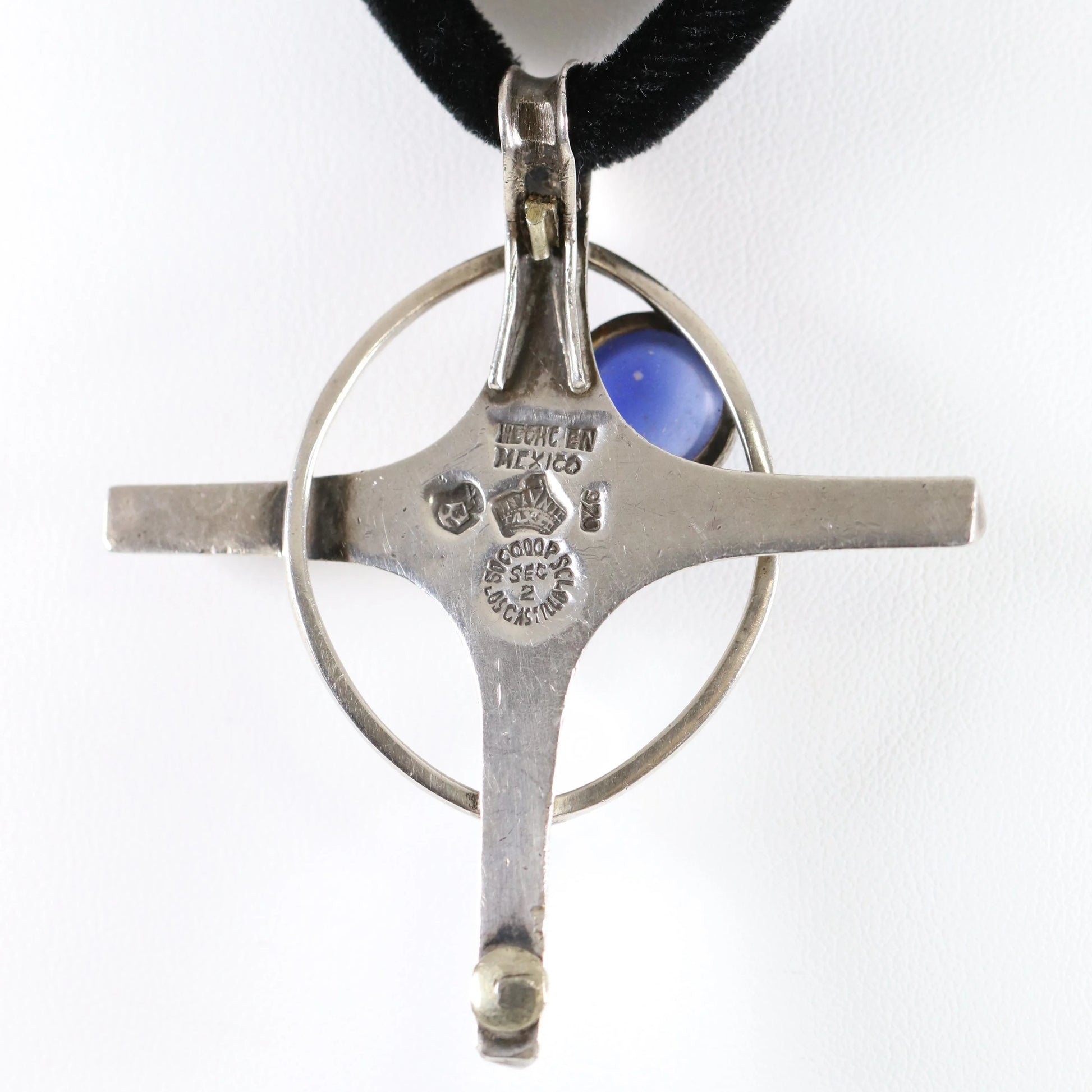SOLD OUT: Vintage Antonio Pineda Taxco Silver Mexican Jewelry | Nova Star Sapphire Cross Necklace - Carmel Fine Silver Jewelry