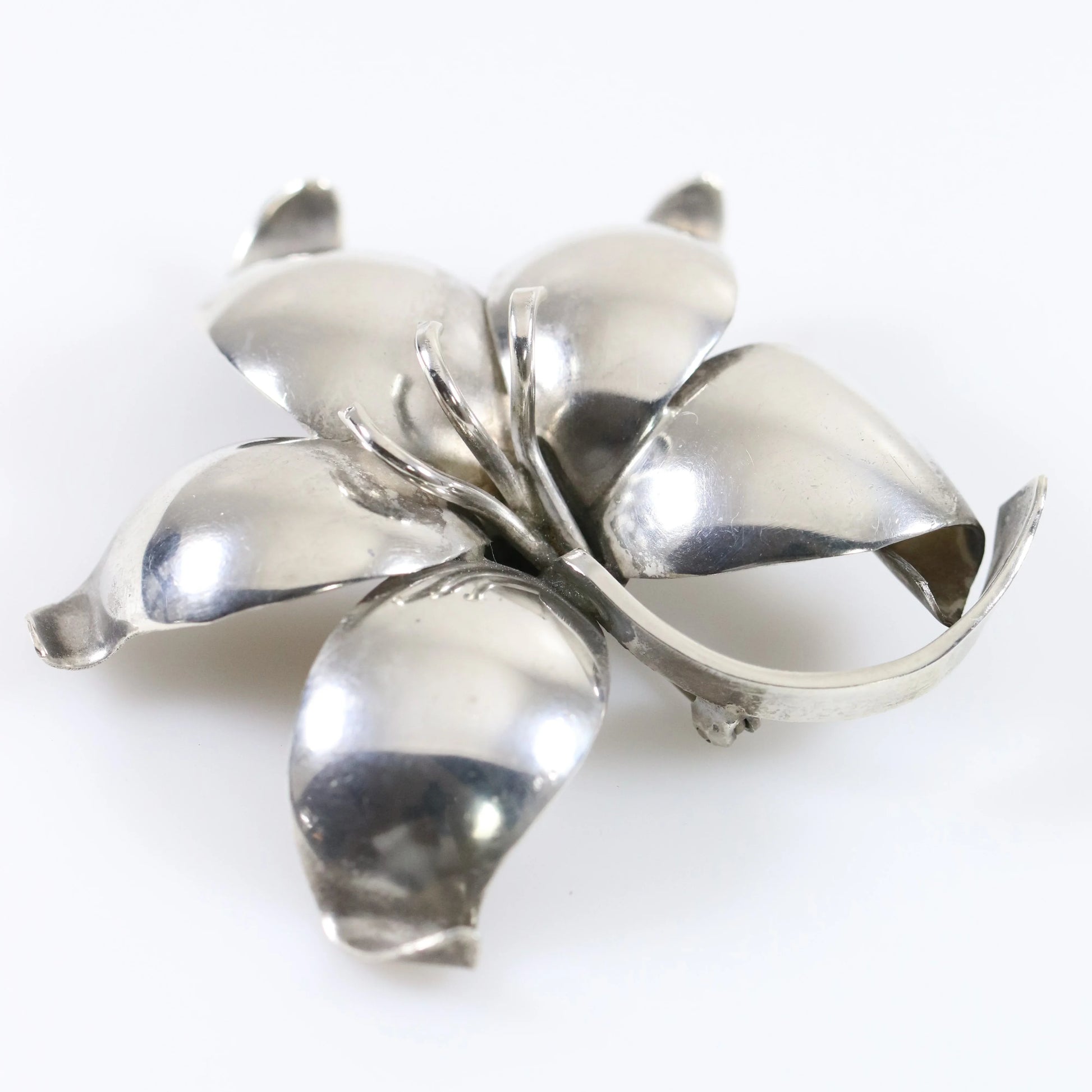 SOLD OUT: Vintage Danish E Dagsted Sterling Silver Jewelry | Floral Modernist Mid-Century Brooch - Carmel Fine Silver Jewelry