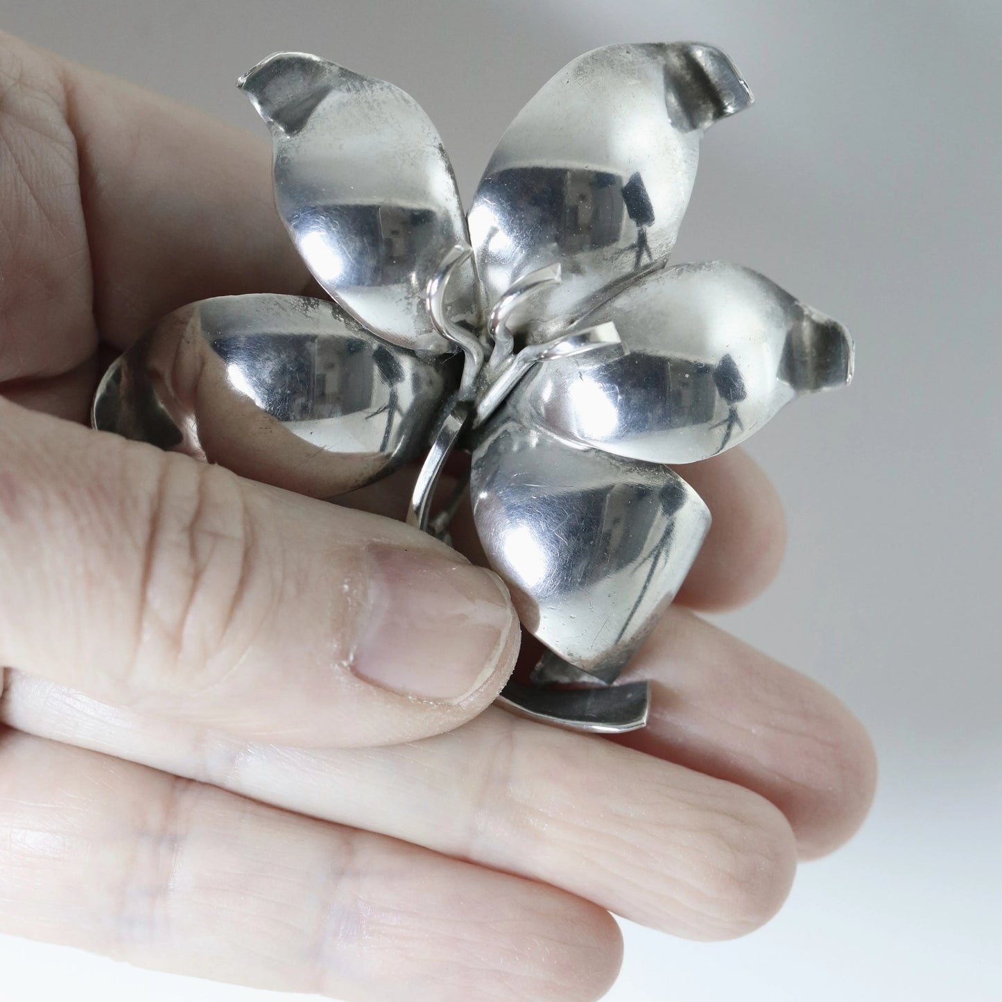 SOLD OUT: Vintage Danish E Dagsted Sterling Silver Jewelry | Floral Modernist Mid-Century Brooch - Carmel Fine Silver Jewelry