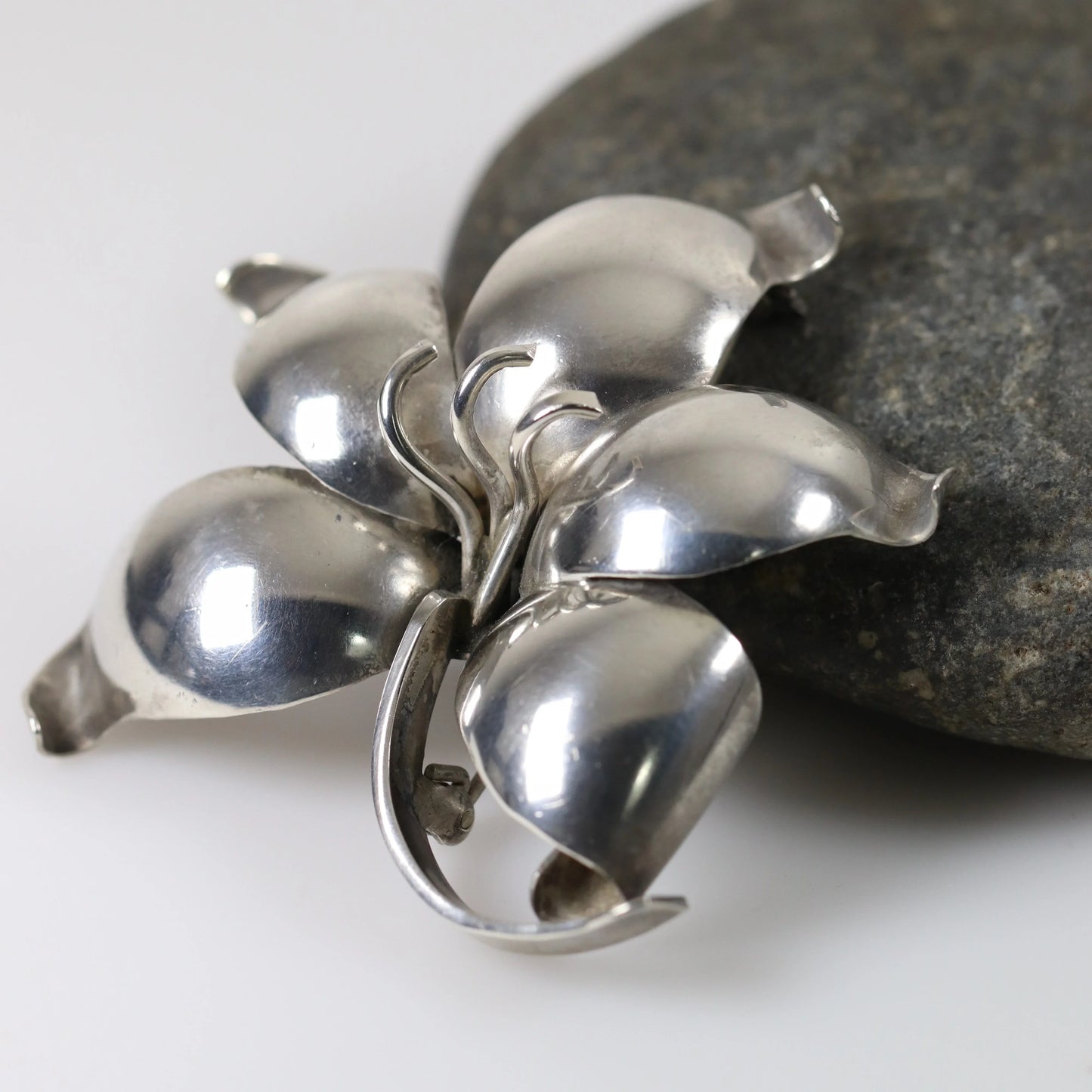 SOLD OUT: Vintage Danish E Dagsted Sterling Silver Jewelry | Floral Modernist Mid-Century Brooch - Carmel Fine Silver Jewelry
