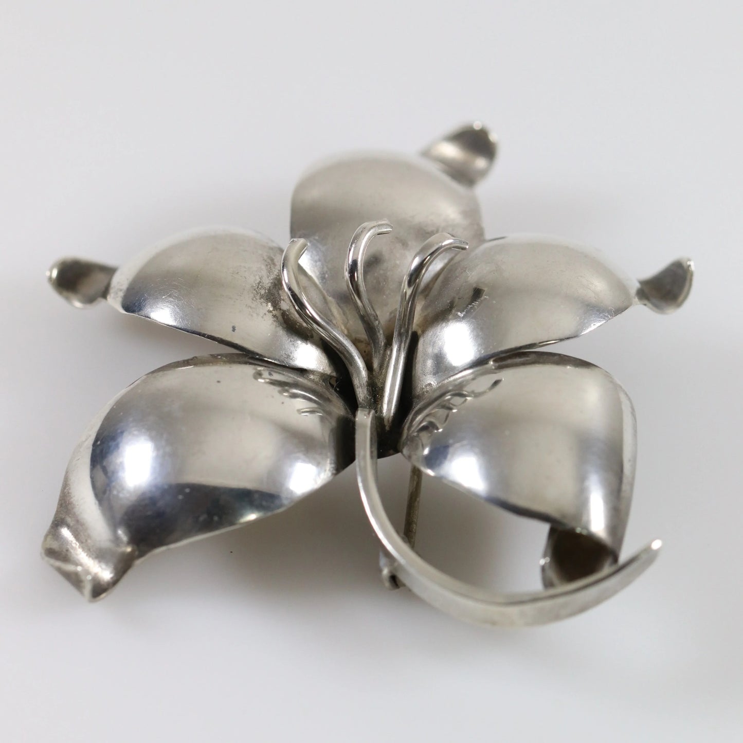 SOLD OUT: Vintage Danish E Dagsted Sterling Silver Jewelry | Floral Modernist Mid-Century Brooch - Carmel Fine Silver Jewelry