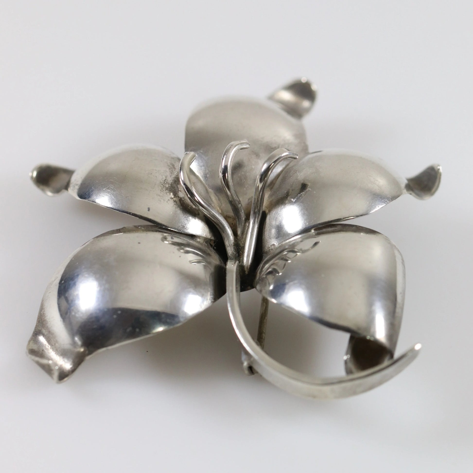 SOLD OUT: Vintage Danish E Dagsted Sterling Silver Jewelry | Floral Modernist Mid-Century Brooch - Carmel Fine Silver Jewelry