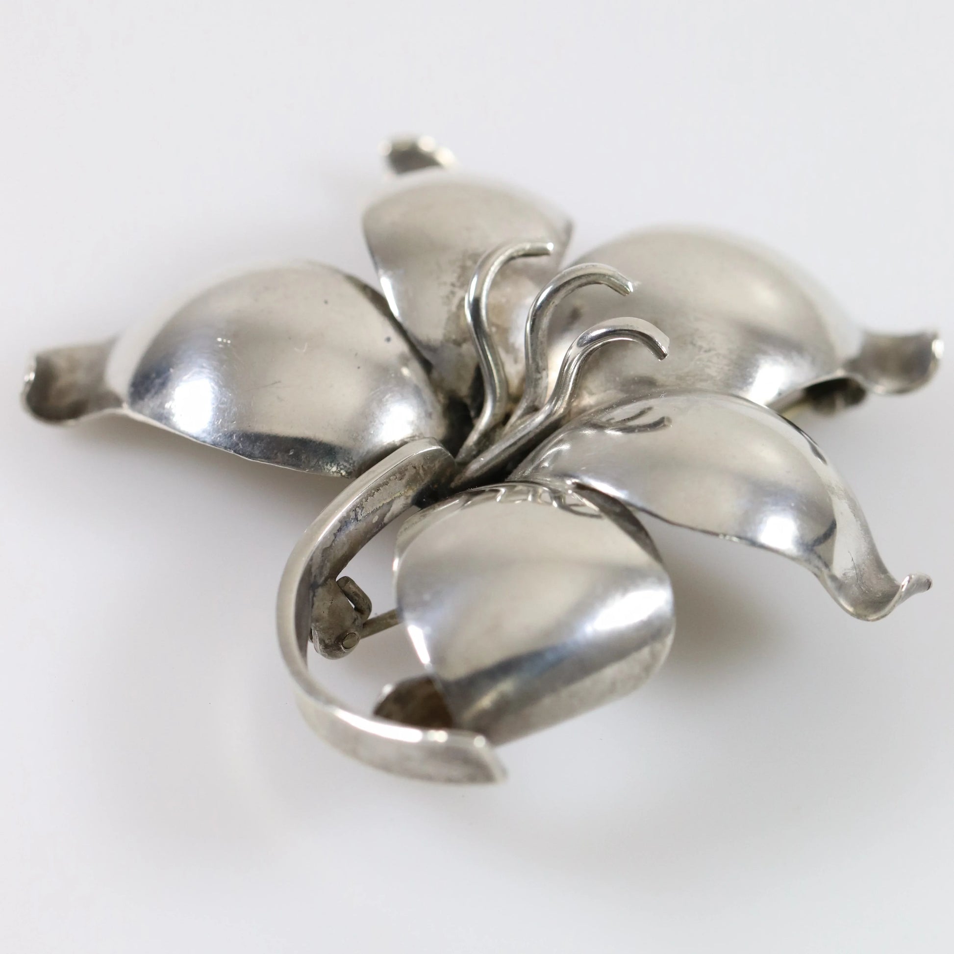 SOLD OUT: Vintage Danish E Dagsted Sterling Silver Jewelry | Floral Modernist Mid-Century Brooch - Carmel Fine Silver Jewelry