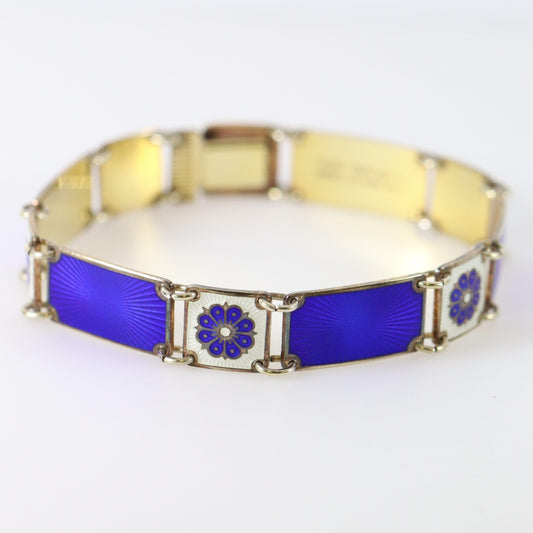 SOLD OUT: Vintage David Andersen Jewelry | Guilloche Deep Blue Enamel Bracelet - Carmel FSJ