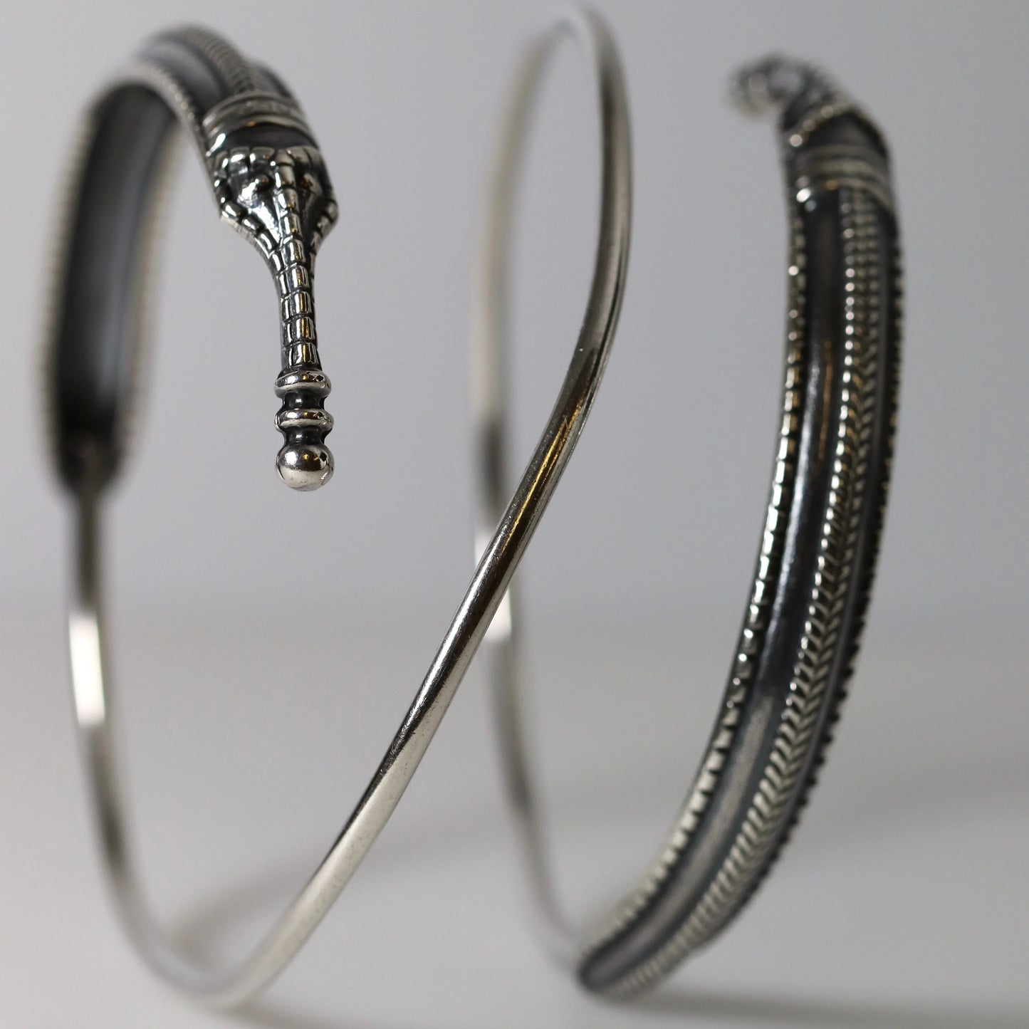 SOLD OUT: Vintage David Andersen Jewelry | Viking Saga Dragon Wrap Bracelet Norway - Carmel Fine Silver Jewelry