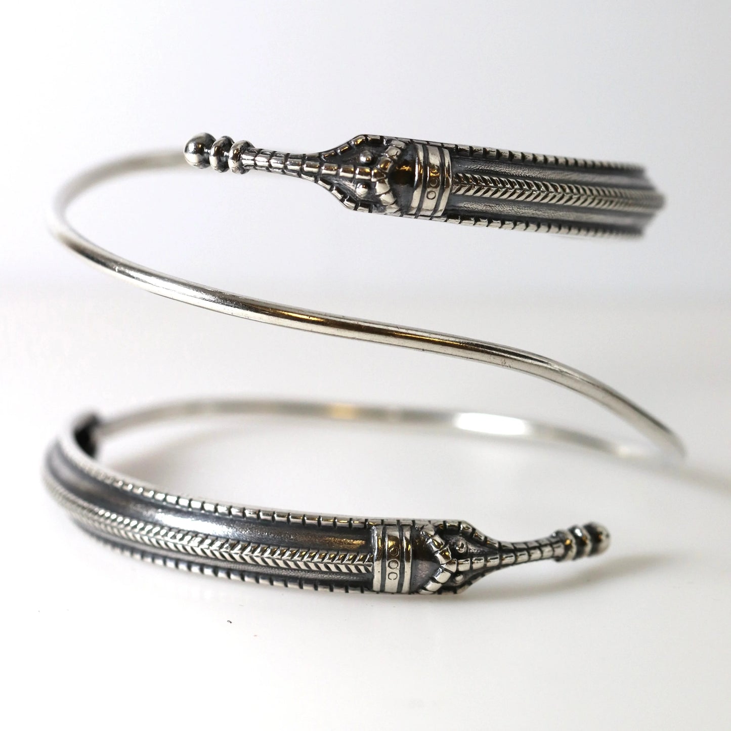 SOLD OUT: Vintage David Andersen Jewelry | Viking Saga Dragon Wrap Bracelet Norway - Carmel Fine Silver Jewelry