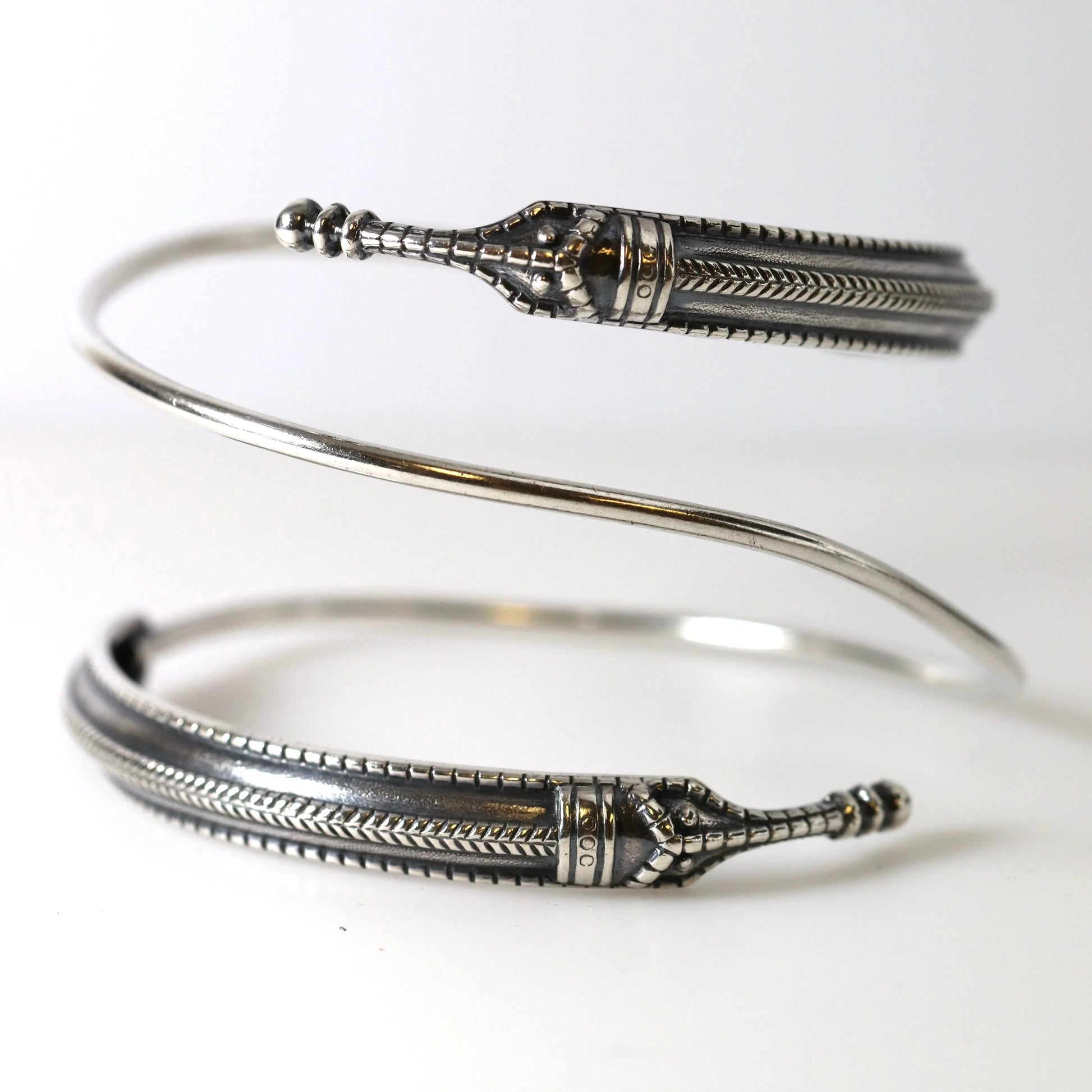 SOLD OUT: Vintage David Andersen Jewelry | Viking Saga Dragon Wrap Bracelet Norway - Carmel Fine Silver Jewelry