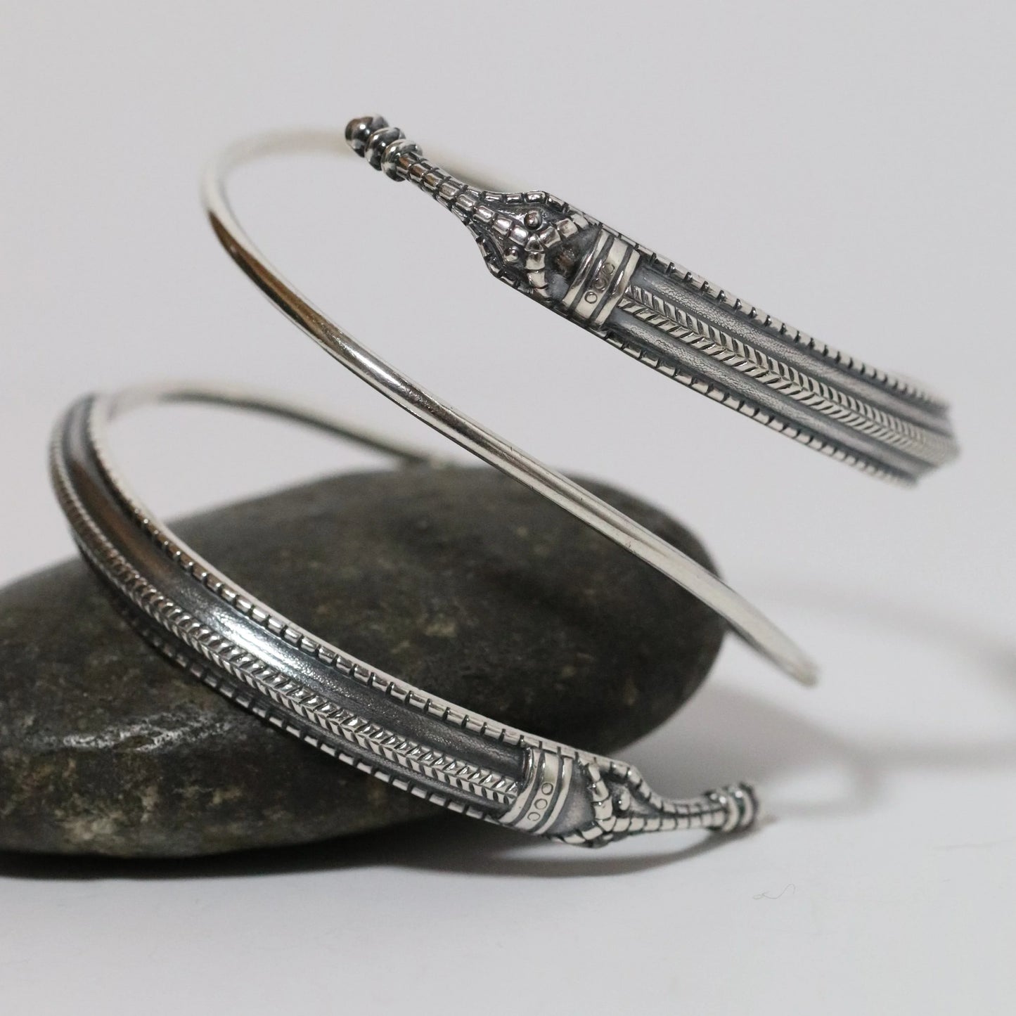 SOLD OUT: Vintage David Andersen Jewelry | Viking Saga Dragon Wrap Bracelet Norway - Carmel Fine Silver Jewelry