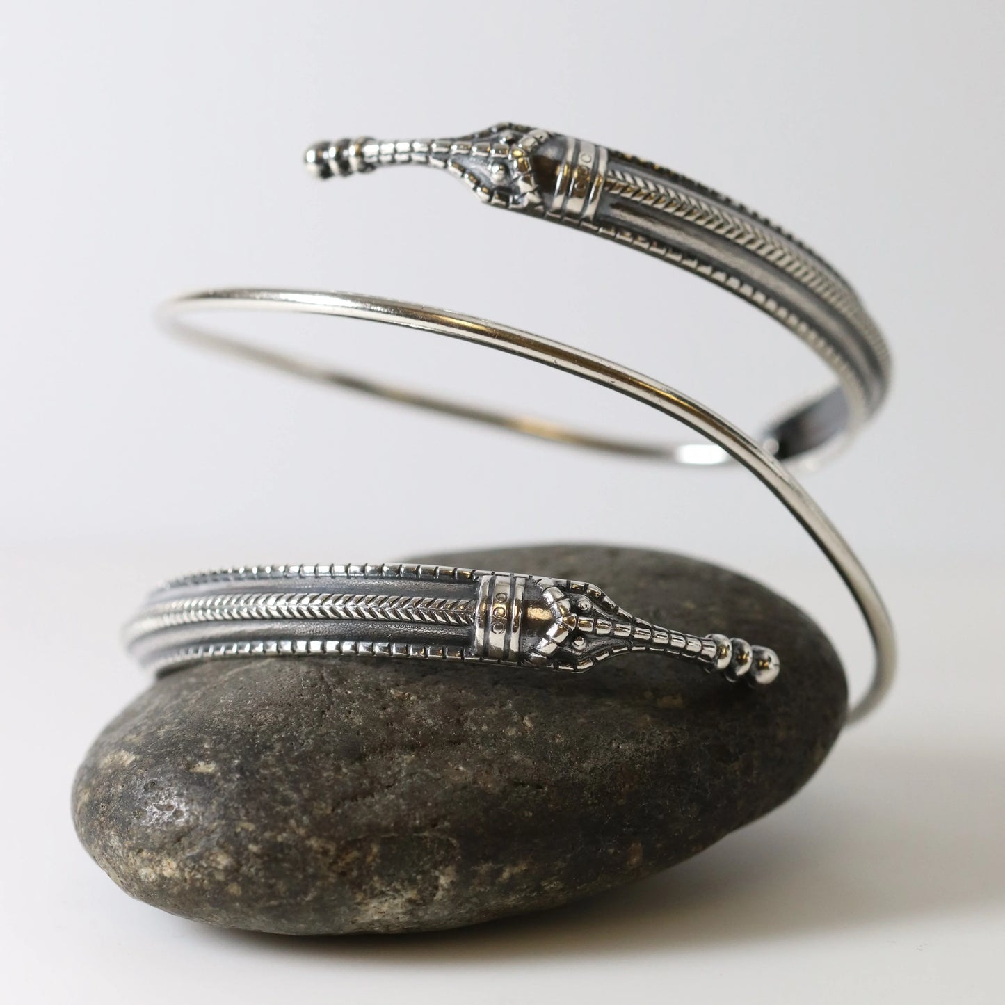 SOLD OUT: Vintage David Andersen Jewelry | Viking Saga Dragon Wrap Bracelet Norway - Carmel Fine Silver Jewelry