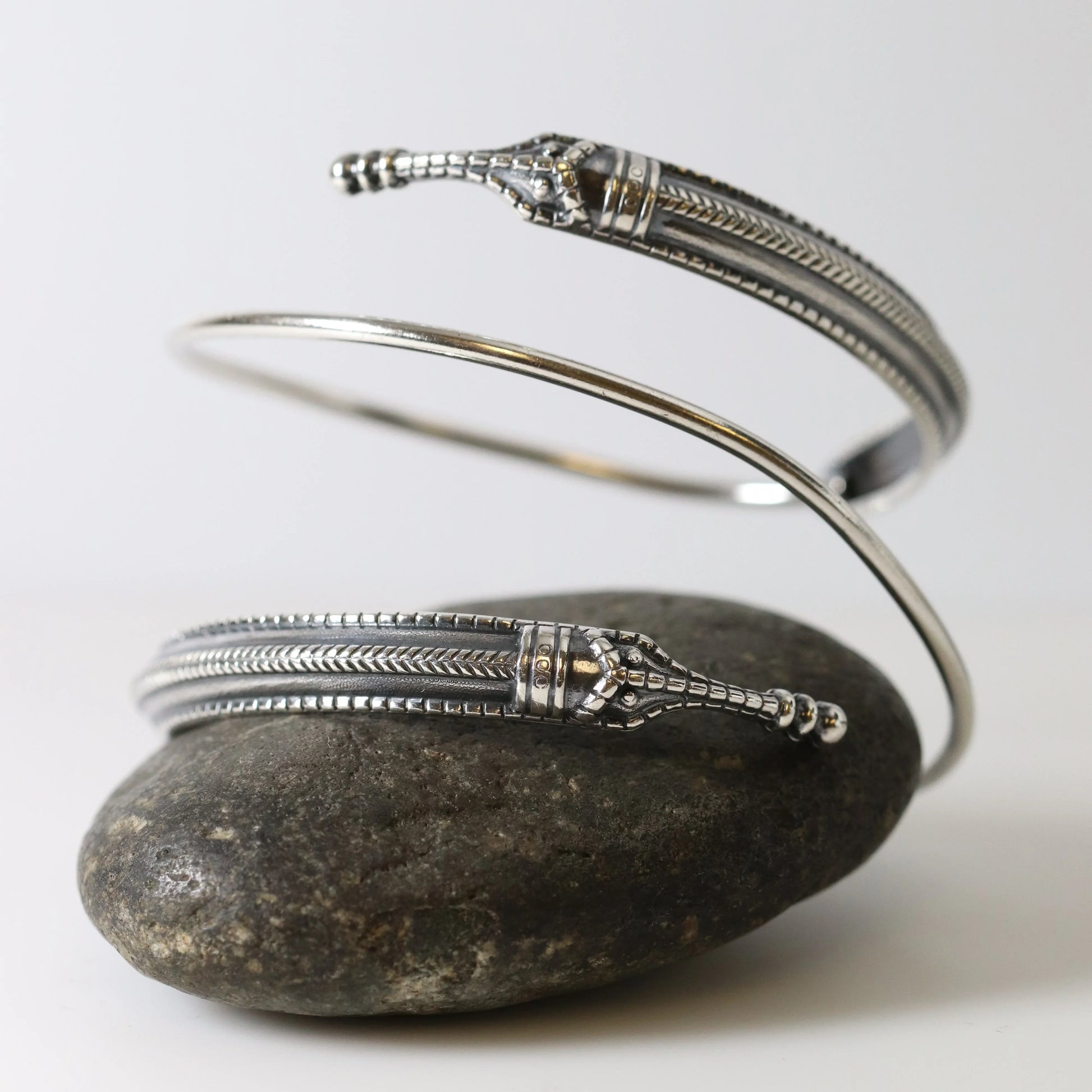 SOLD OUT: Vintage David Andersen Jewelry | Viking Saga Dragon Wrap Bracelet Norway - Carmel Fine Silver Jewelry