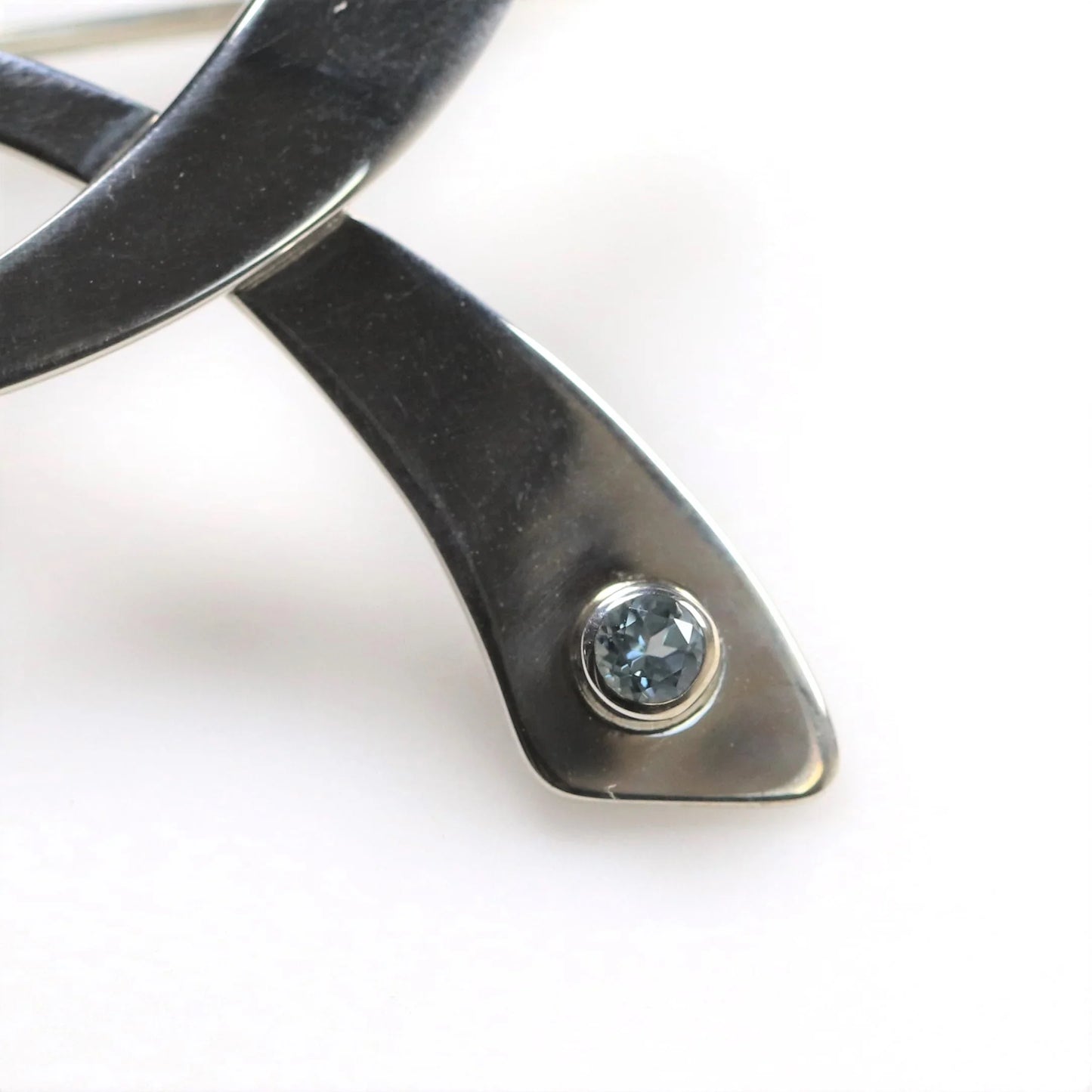 SOLD OUT: Vintage Ed Levin Jewelry | Modernist Topaz Brooch - Carmel Fine Silver Jewelry