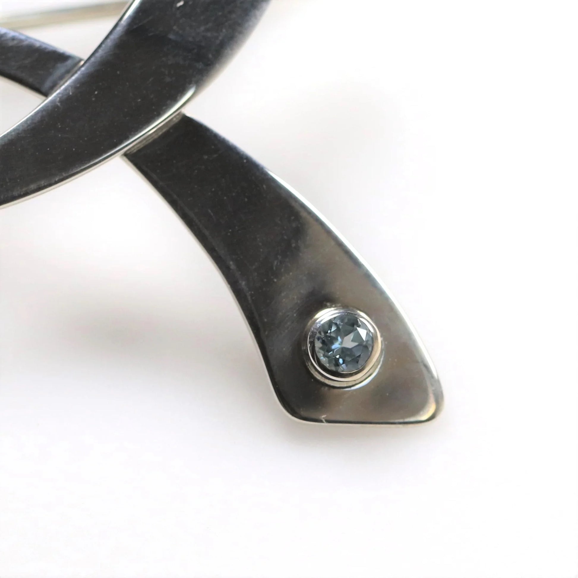 SOLD OUT: Vintage Ed Levin Jewelry | Modernist Topaz Brooch - Carmel Fine Silver Jewelry