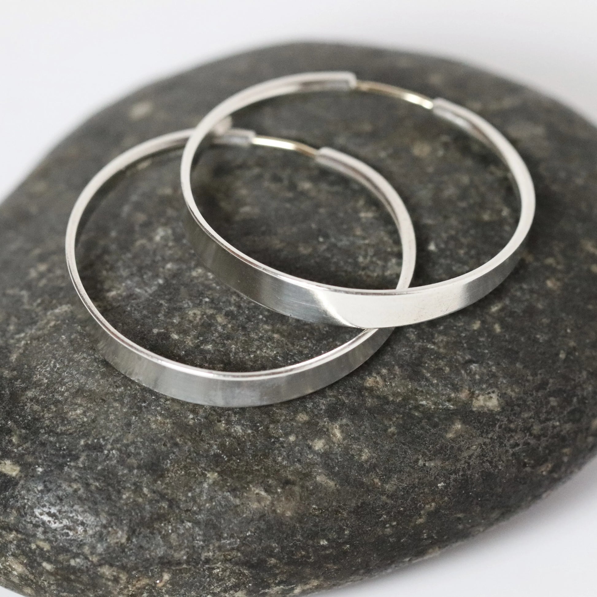 SOLD OUT: Vintage Ed Levin Jewelry | Sterling Silver Hoop Earrings 14K Wires USA - Carmel Fine Silver Jewelry