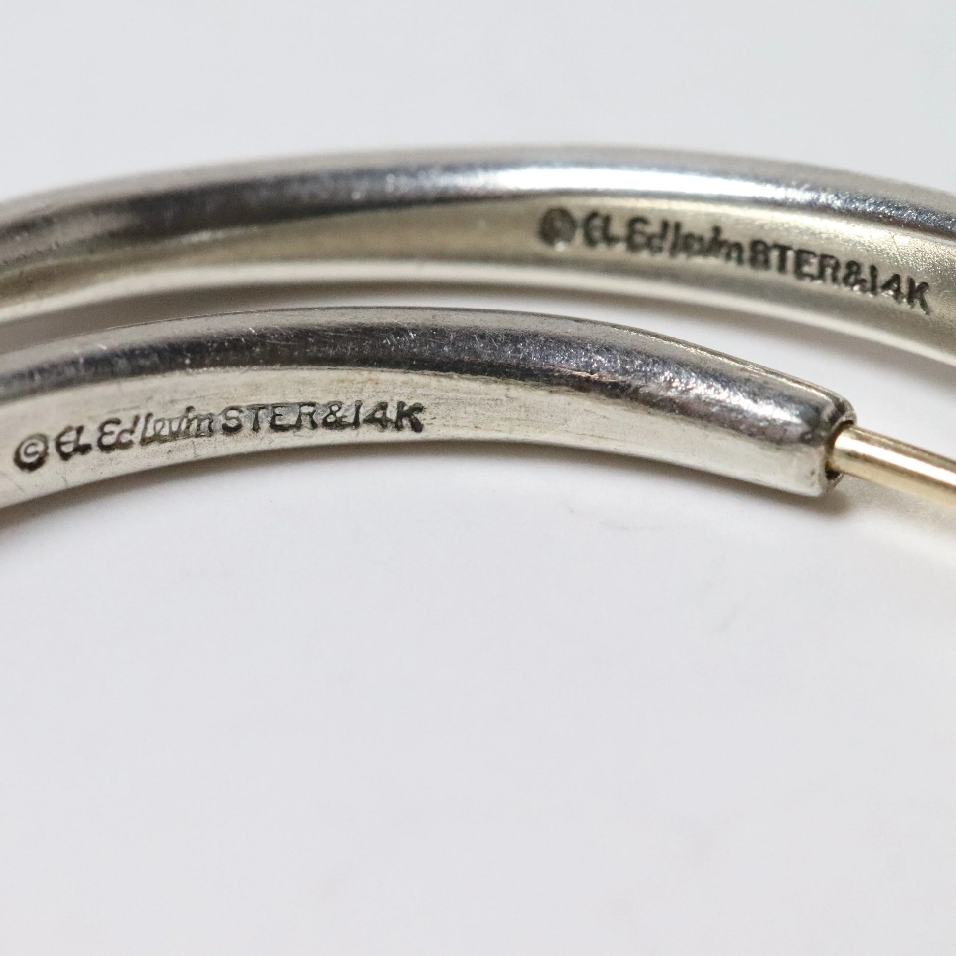 SOLD OUT: Vintage Ed Levin Jewelry | Sterling Silver Hoop Earrings 14K Wires USA - Carmel Fine Silver Jewelry