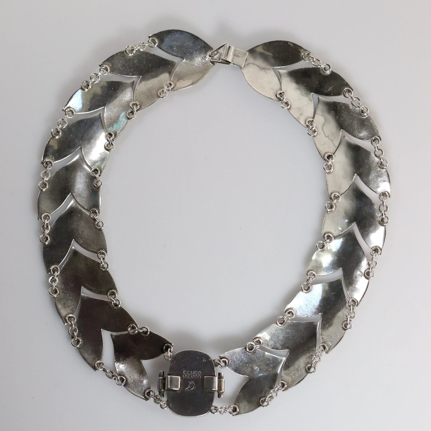 SOLD OUT: Vintage Fred Davis Taxco Silver Mexican Jewelry | Handcrafted Link Amethyst Necklace - Carmel Fine Silver Jewelry