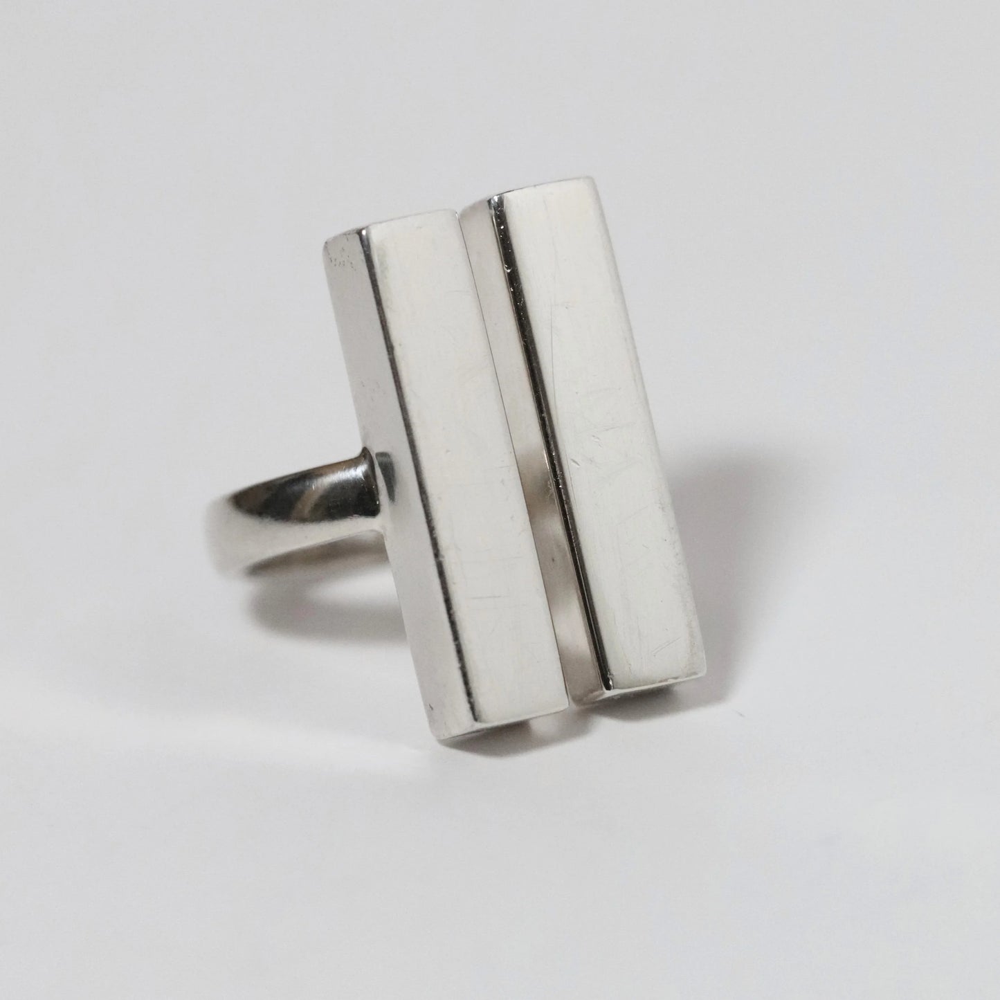 SOLD OUT: Vintage Georg Jensen Jewelry | Aria Two-Bar Modernist Ring 593A Denmark (US Size 6) - Carmel Fine Silver Jewelry