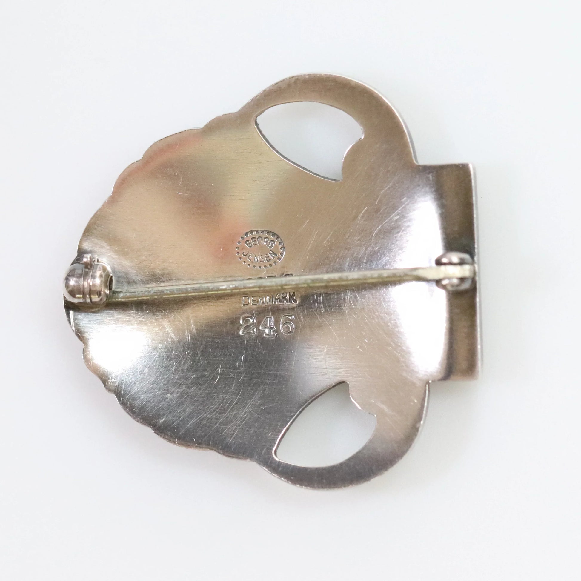 SOLD OUT: Vintage Georg Jensen Jewelry | Arno Malinowski Art Deco Shell Estate Brooch - Carmel Fine Silver Jewelry