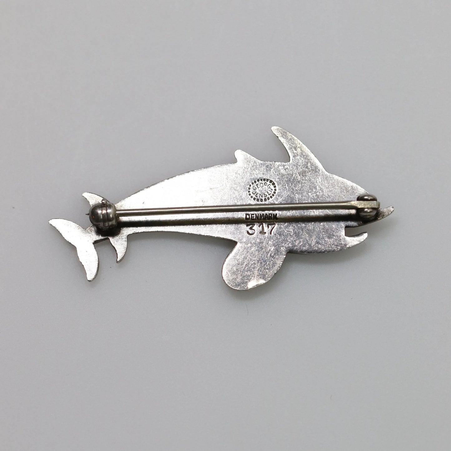 SOLD OUT: Vintage Georg Jensen Jewelry | Arno Malinowski Dual Dolphin Brooch 317 - Carmel Fine Silver Jewelry
