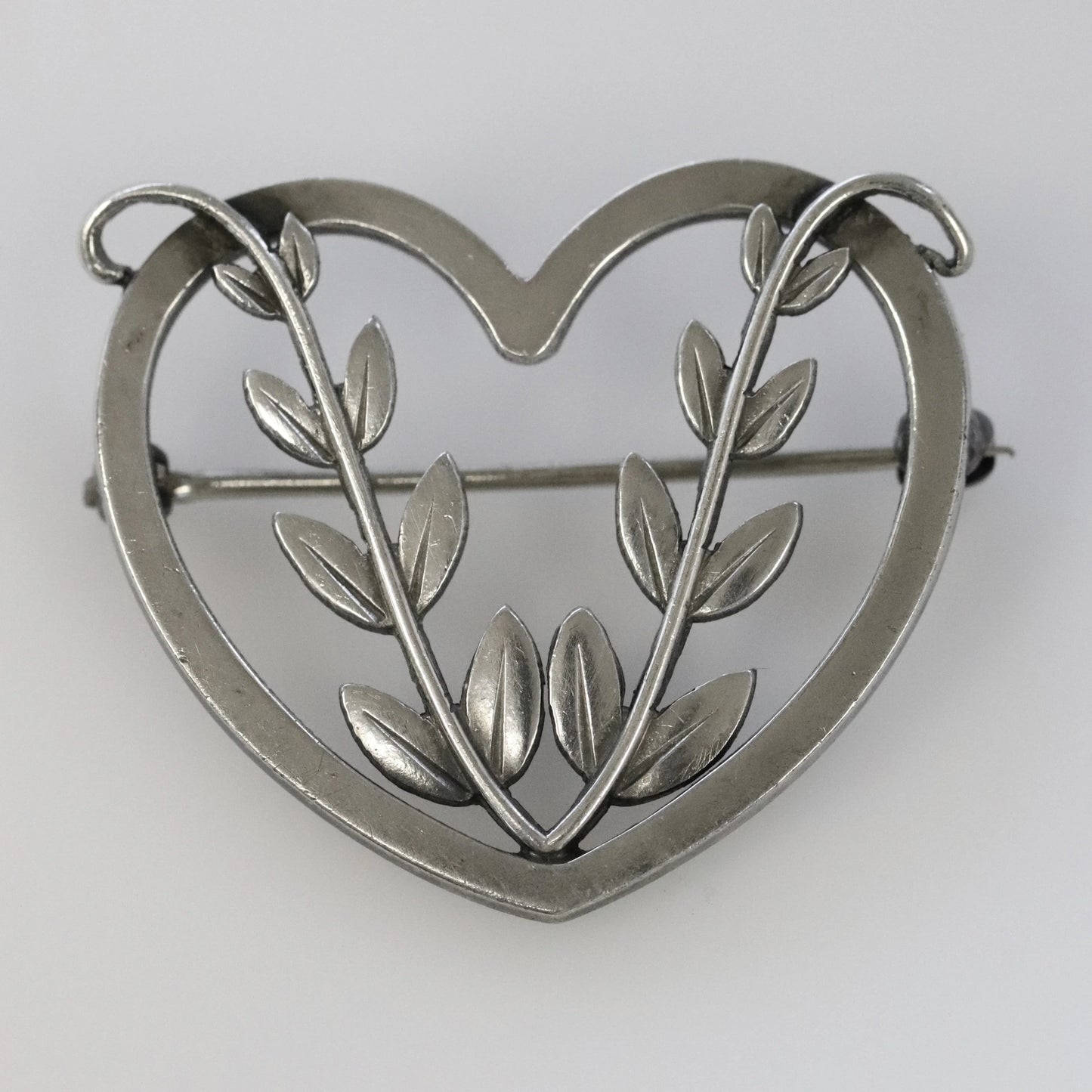 SOLD OUT: Vintage Georg Jensen Jewelry | Arno Malinowski Heart Vine Brooch 242B - Carmel Fine Silver Jewelry