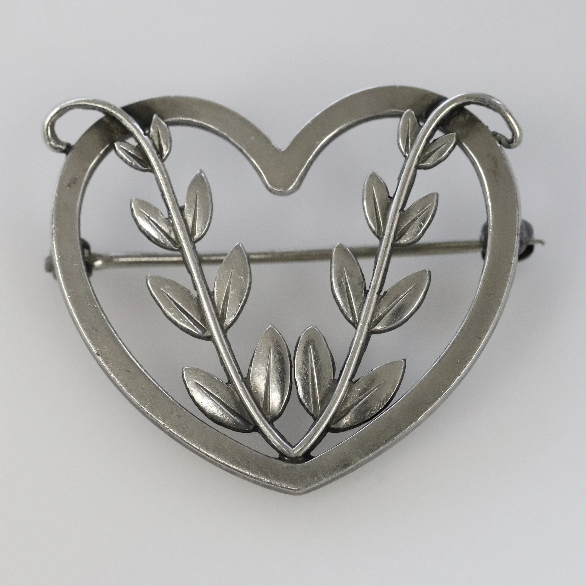 SOLD OUT: Vintage Georg Jensen Jewelry | Arno Malinowski Heart Vine Brooch 242B - Carmel Fine Silver Jewelry