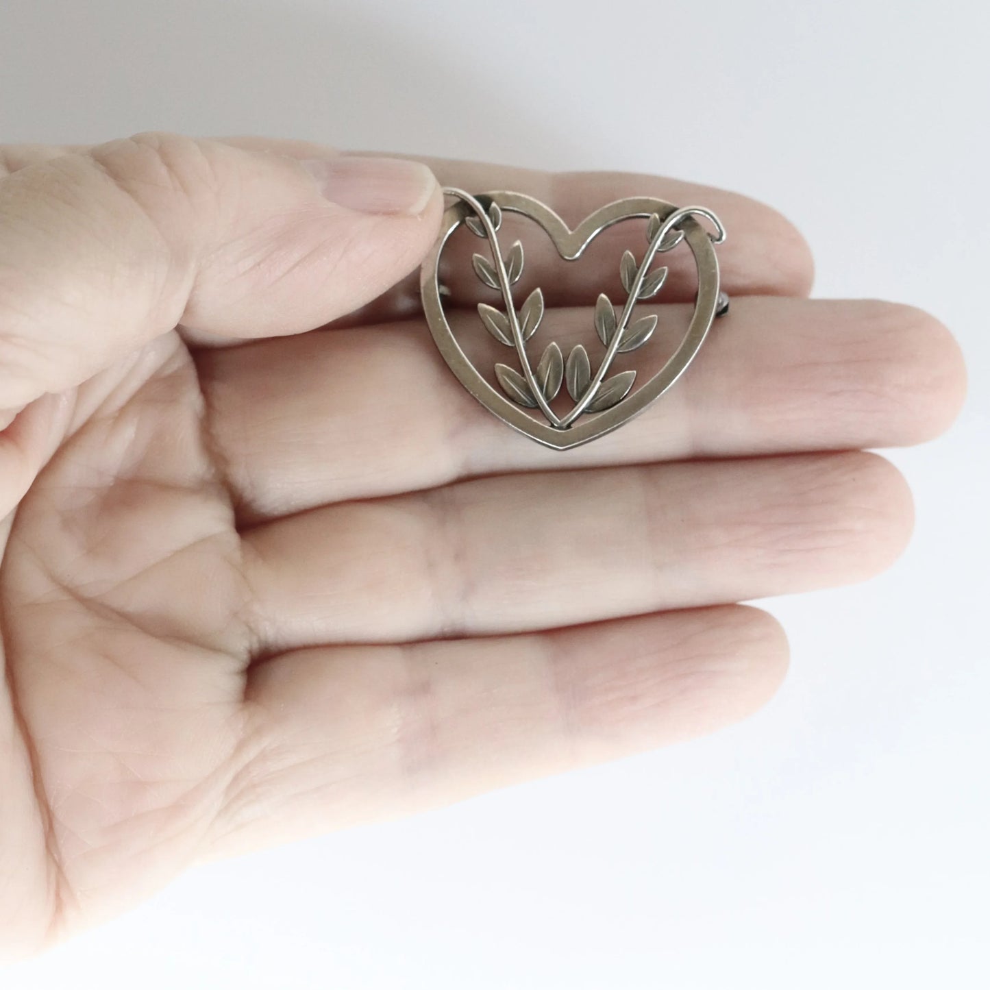 SOLD OUT: Vintage Georg Jensen Jewelry | Arno Malinowski Heart Vine Brooch 242B - Carmel Fine Silver Jewelry