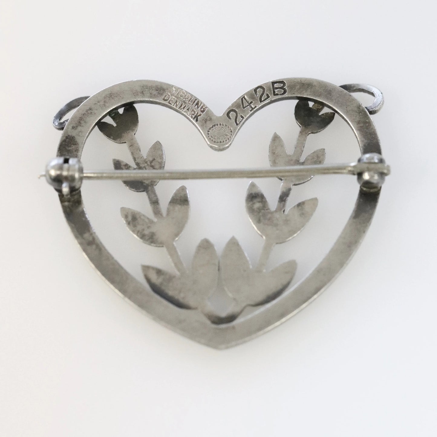 SOLD OUT: Vintage Georg Jensen Jewelry | Arno Malinowski Heart Vine Brooch 242B - Carmel Fine Silver Jewelry