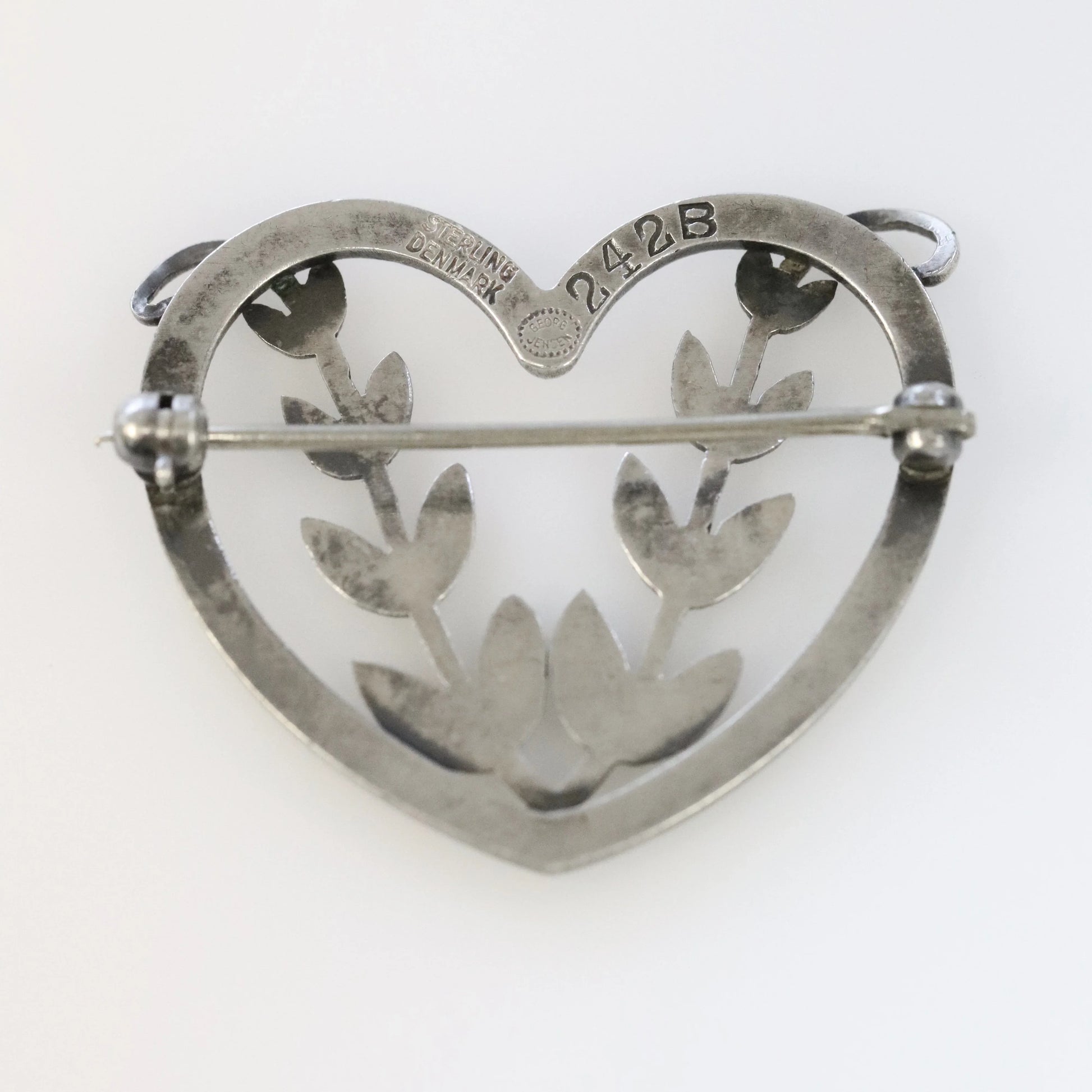 SOLD OUT: Vintage Georg Jensen Jewelry | Arno Malinowski Heart Vine Brooch 242B - Carmel Fine Silver Jewelry