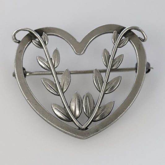 SOLD OUT: Vintage Georg Jensen Jewelry | Arno Malinowski Heart Vine Brooch 242B - Carmel FSJ