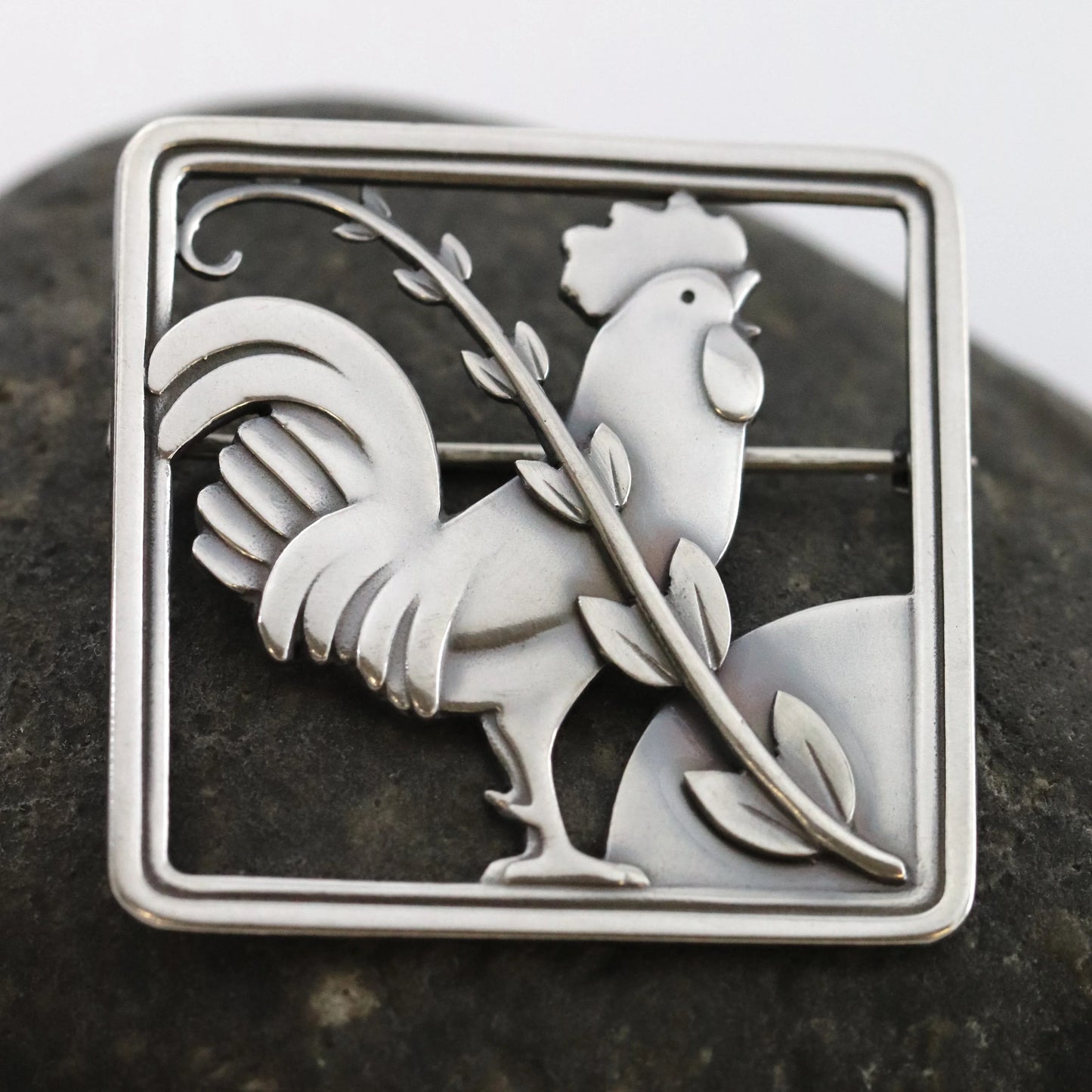 SOLD OUT: Vintage Georg Jensen Jewelry | Arno Malinowski Rooster Brooch 276 - Carmel Fine Silver Jewelry