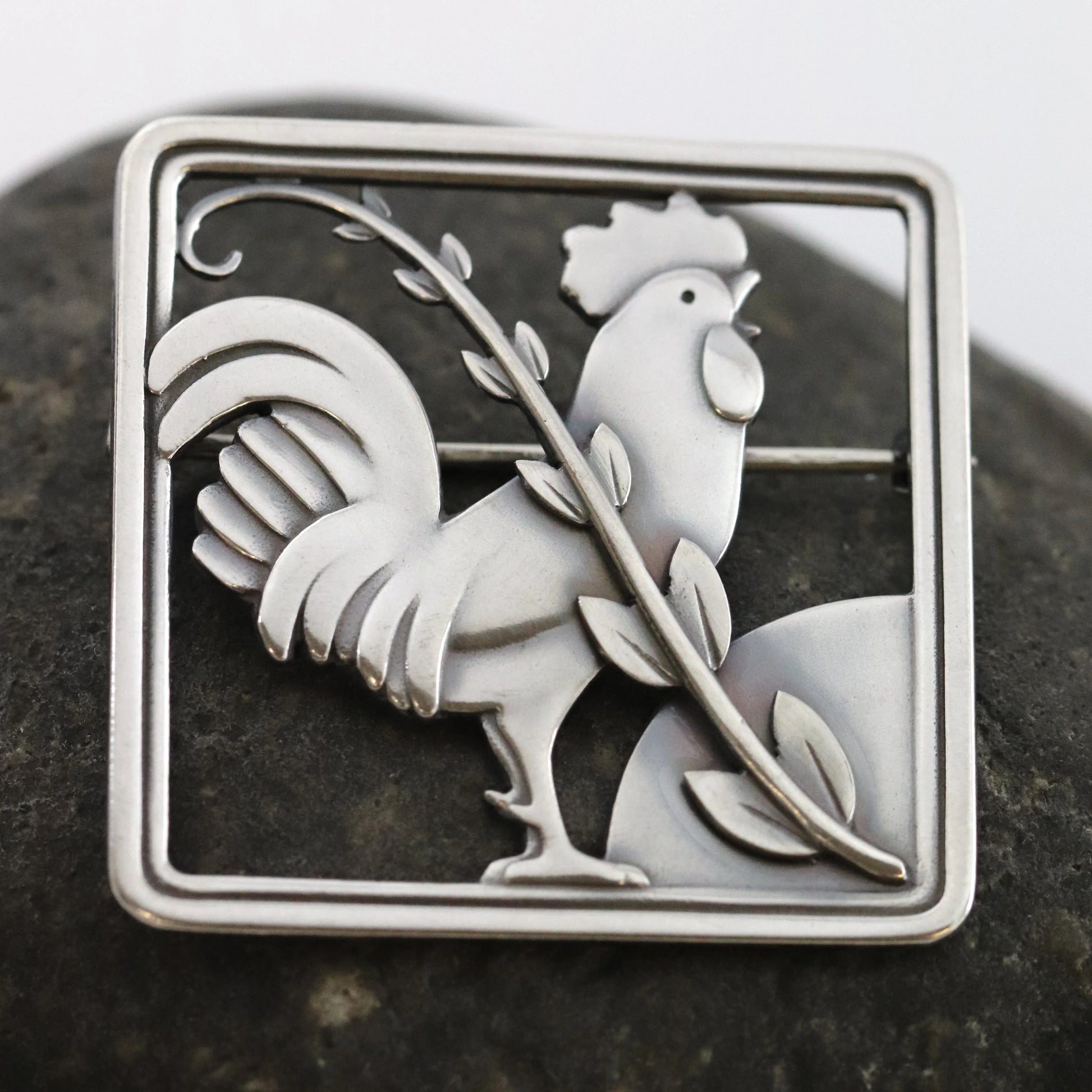 SOLD OUT: Vintage Georg Jensen Jewelry | Arno Malinowski Rooster Brooch 276 - Carmel Fine Silver Jewelry