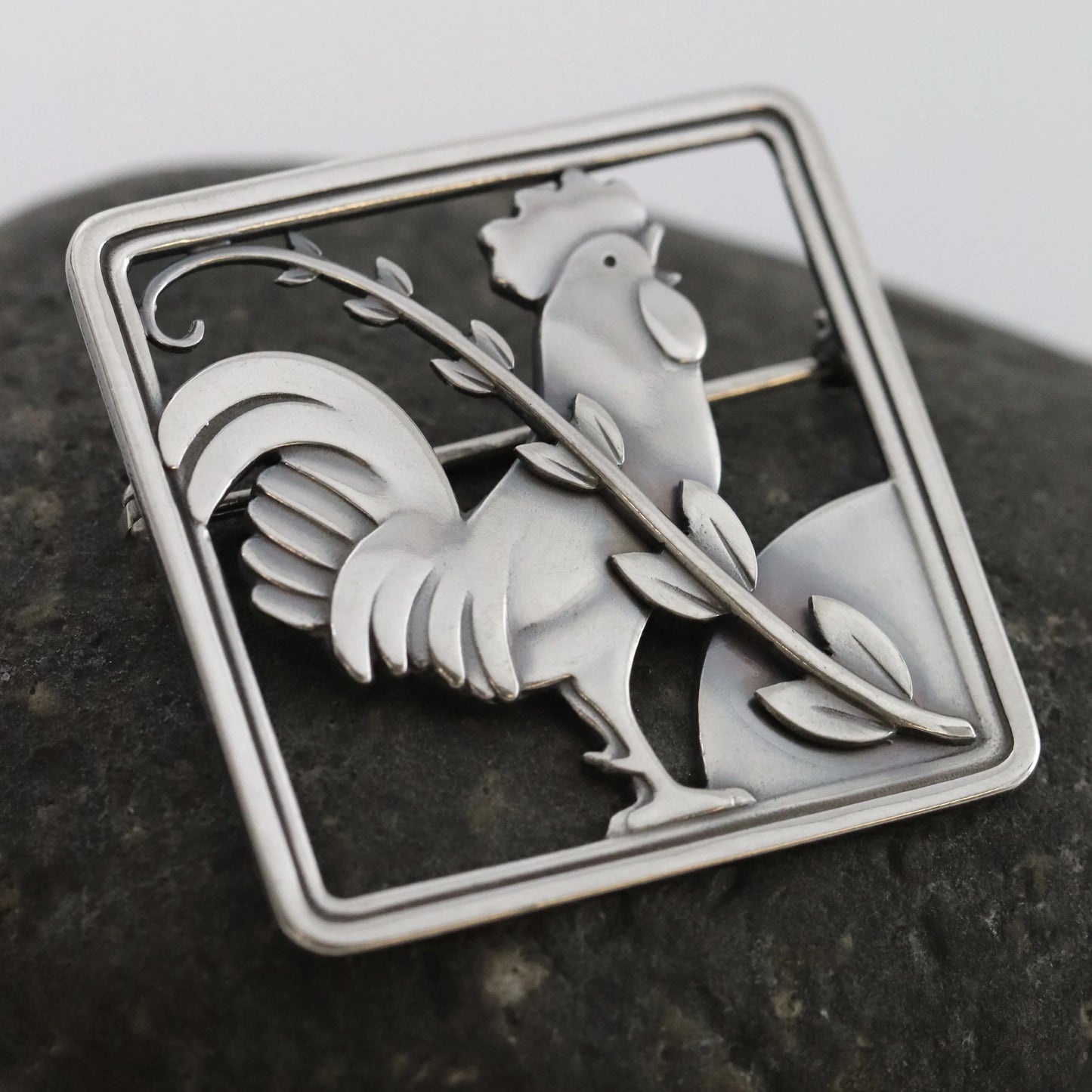 SOLD OUT: Vintage Georg Jensen Jewelry | Arno Malinowski Rooster Brooch 276 - Carmel Fine Silver Jewelry