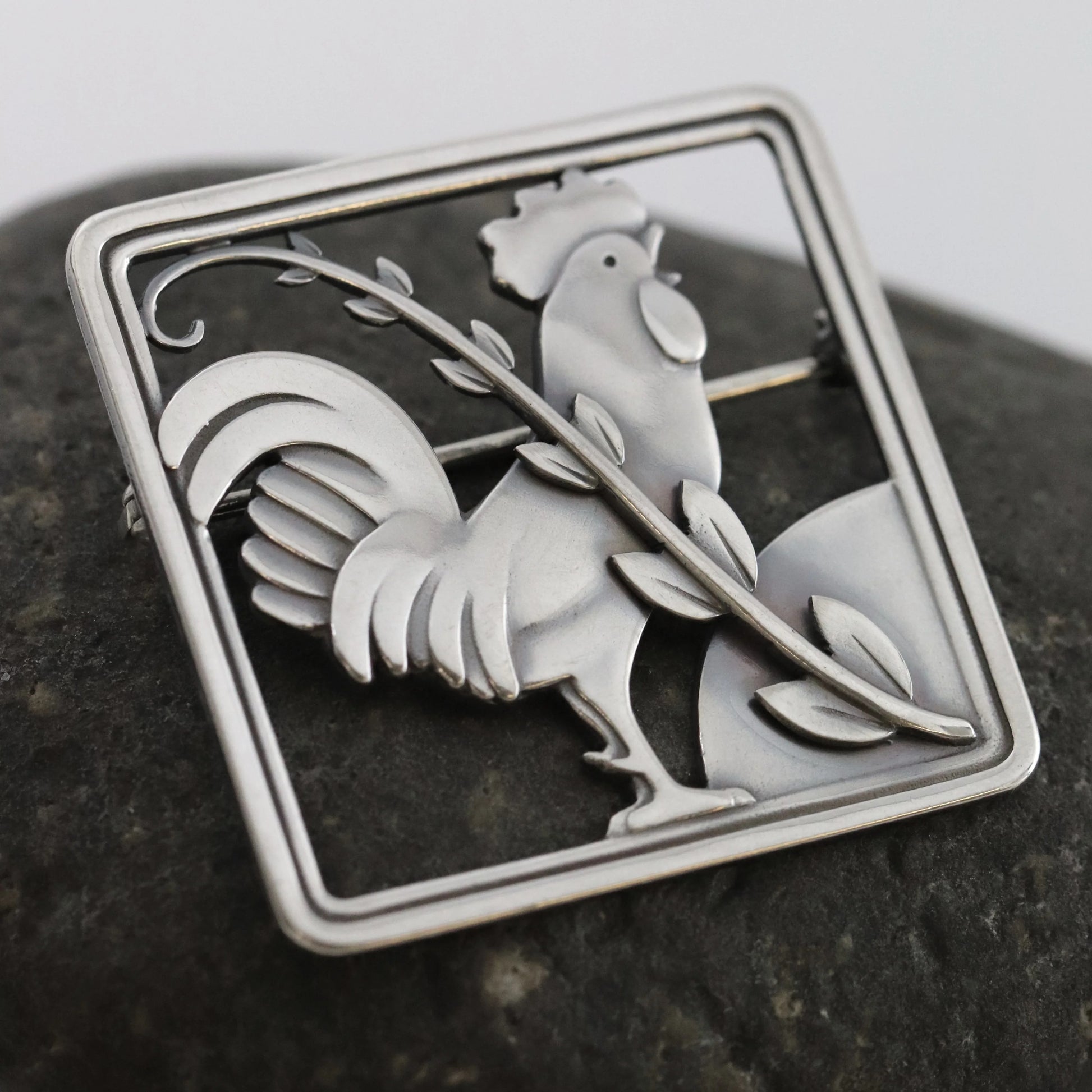 SOLD OUT: Vintage Georg Jensen Jewelry | Arno Malinowski Rooster Brooch 276 - Carmel Fine Silver Jewelry