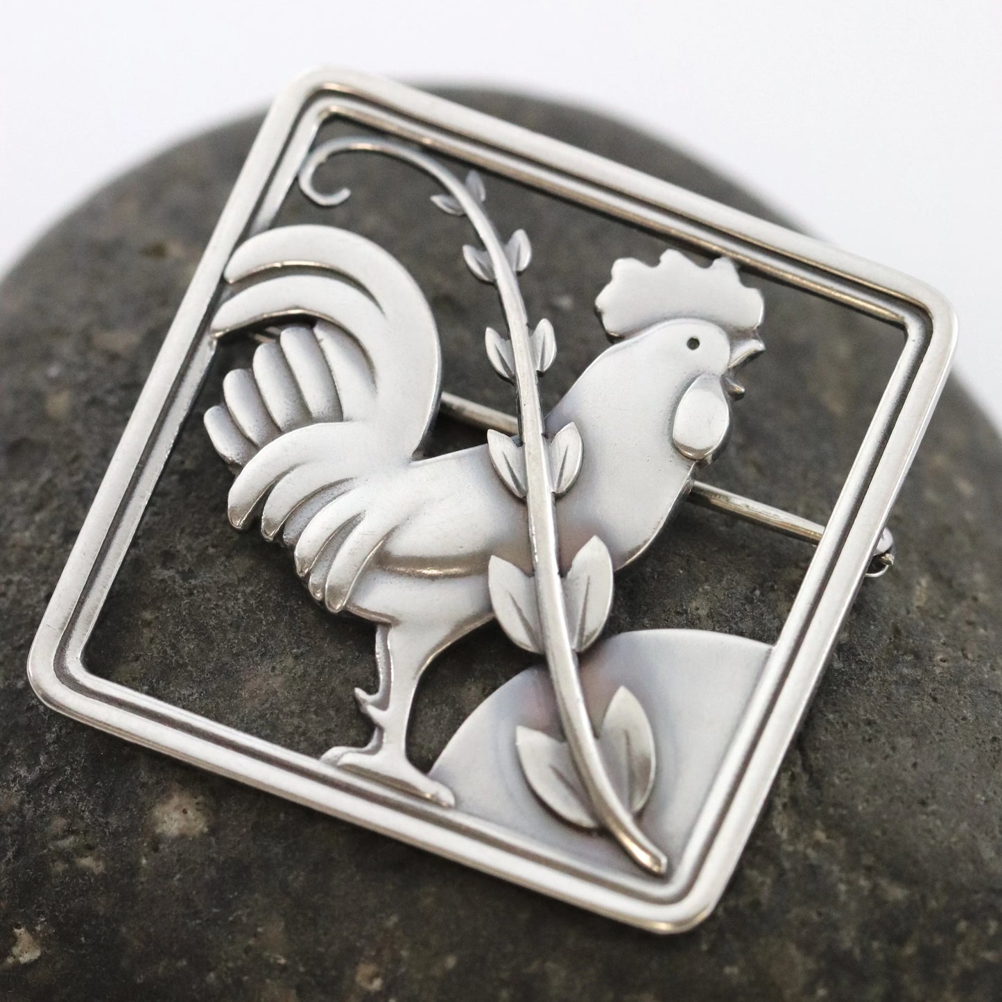 SOLD OUT: Vintage Georg Jensen Jewelry | Arno Malinowski Rooster Brooch 276 - Carmel Fine Silver Jewelry
