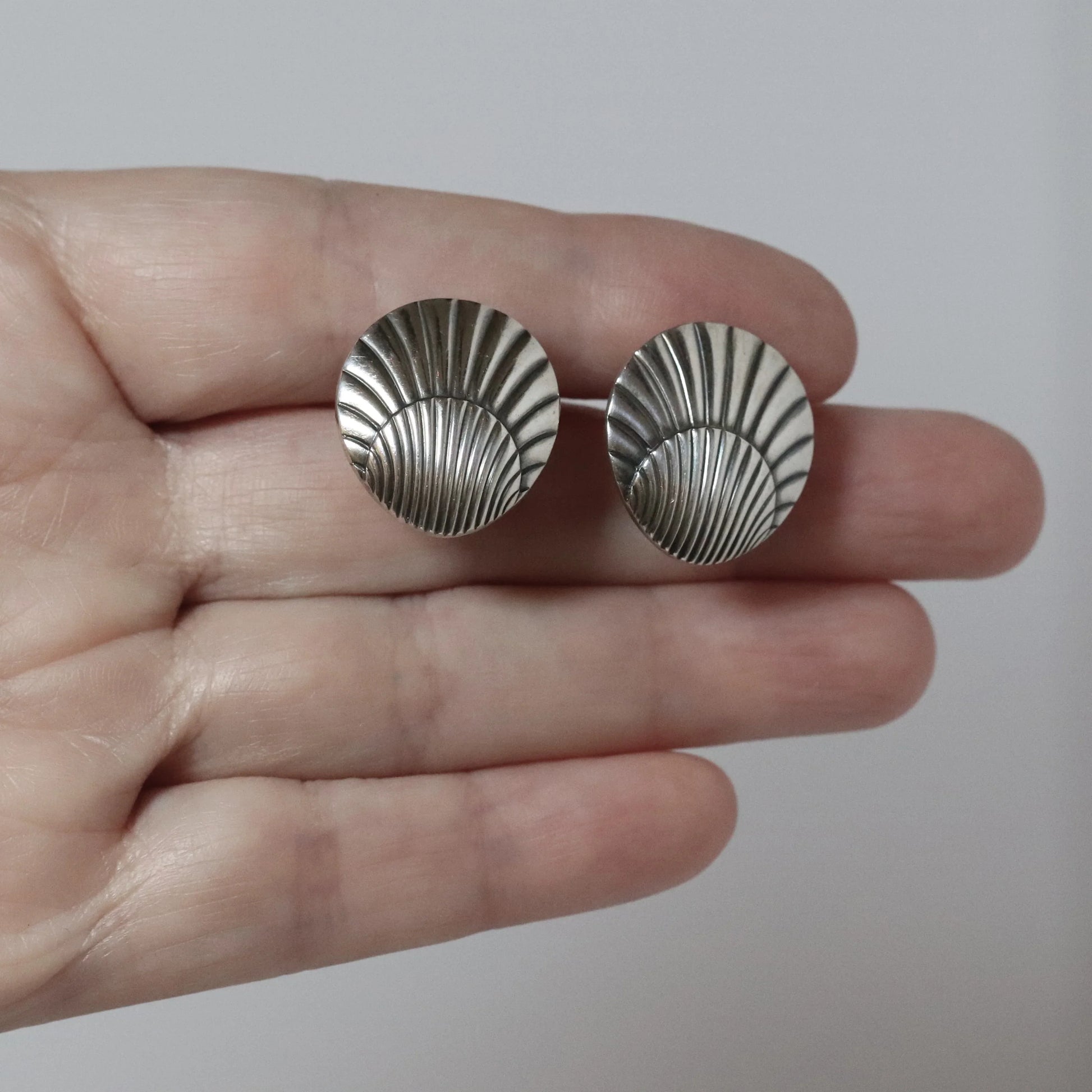 SOLD OUT: Vintage Georg Jensen Jewelry | Arno Malinowski Shell Earrings 107 Denmark - Carmel Fine Silver Jewelry