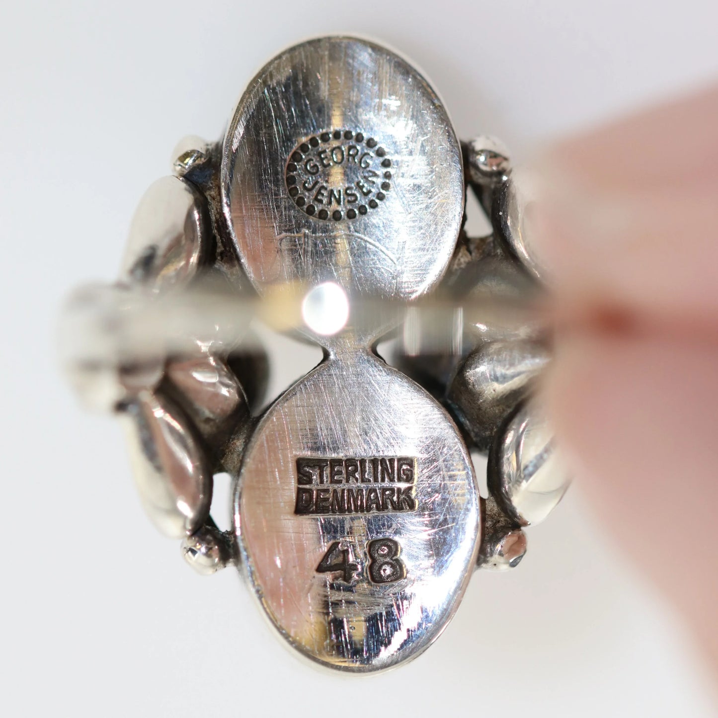 SOLD OUT: Vintage Georg Jensen Jewelry | Art Deco Chrysoprase Ring 48 - Carmel Fine Silver Jewelry