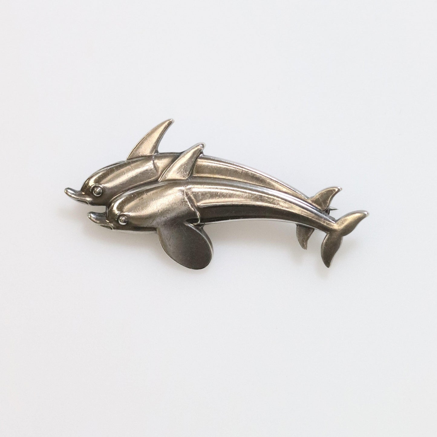 SOLD OUT: Vintage Georg Jensen Jewelry | Art Deco Dual Dolphins Brooch 317 - Carmel FSJ