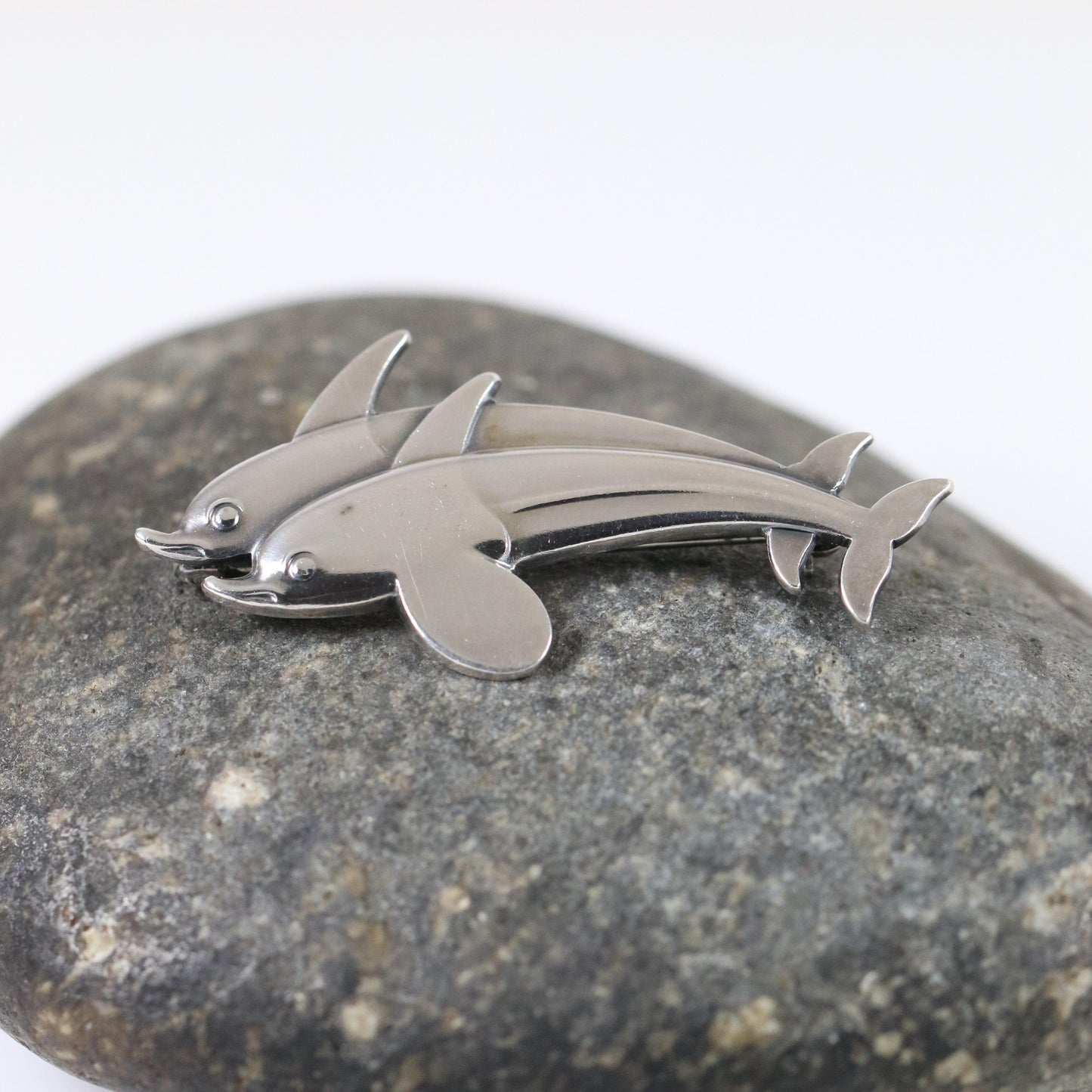 SOLD OUT: Vintage Georg Jensen Jewelry | Art Deco Dual Dolphins Brooch 317 - Carmel FSJ