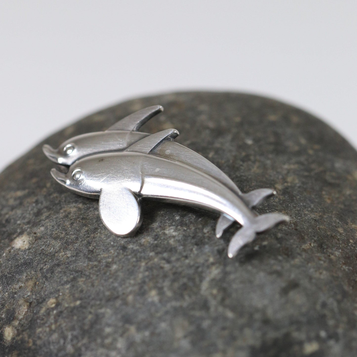 SOLD OUT: Vintage Georg Jensen Jewelry | Art Deco Dual Dolphins Brooch 317 - Carmel FSJ