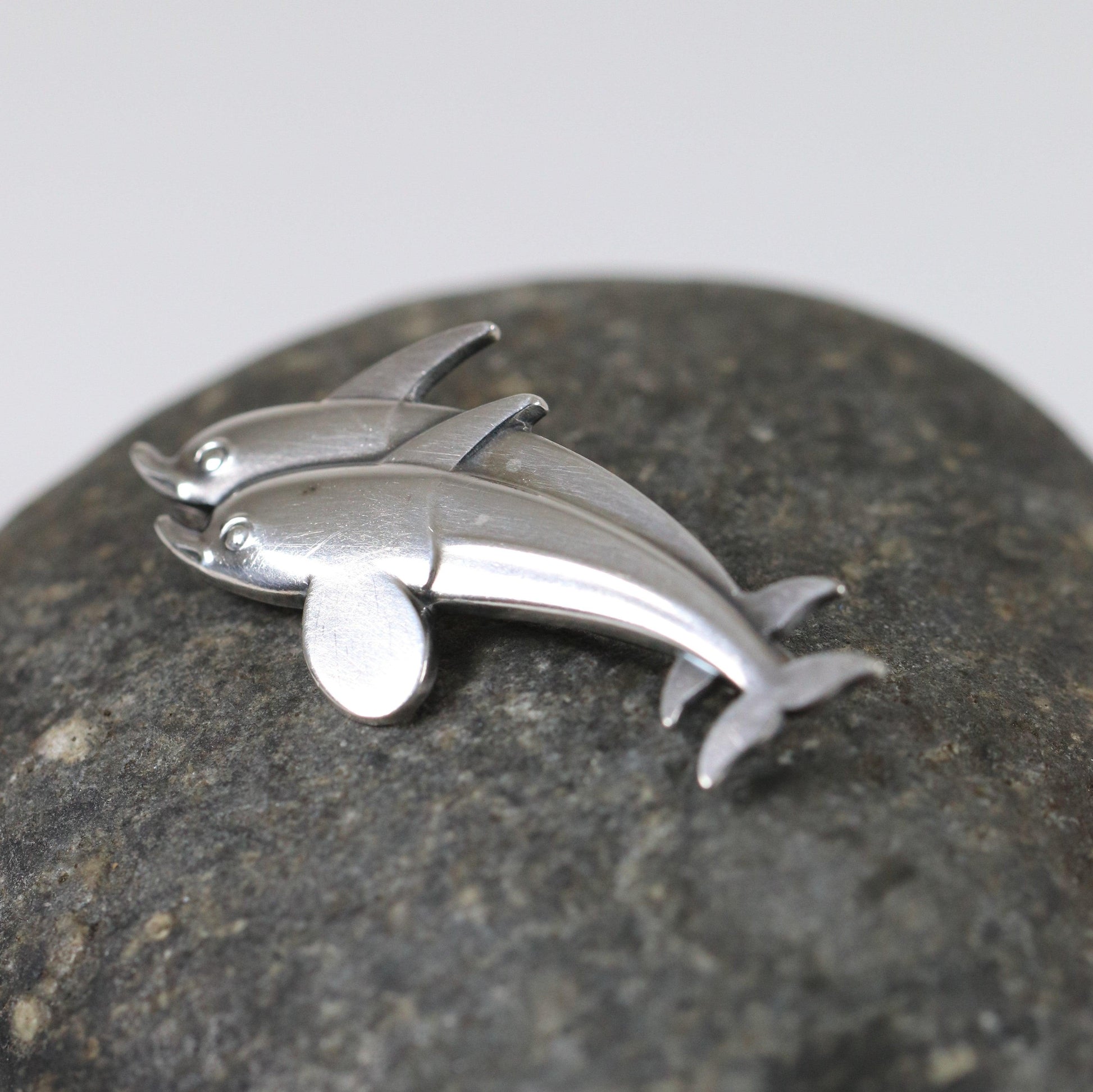 SOLD OUT: Vintage Georg Jensen Jewelry | Art Deco Dual Dolphins Brooch 317 - Carmel FSJ
