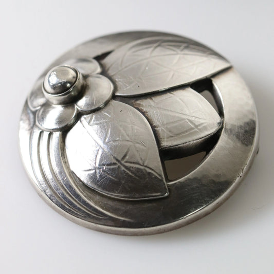SOLD OUT: Vintage Georg Jensen Jewelry | Art Deco Foral Foliat Brooch 127 - Carmel Fine Silver Jewelry