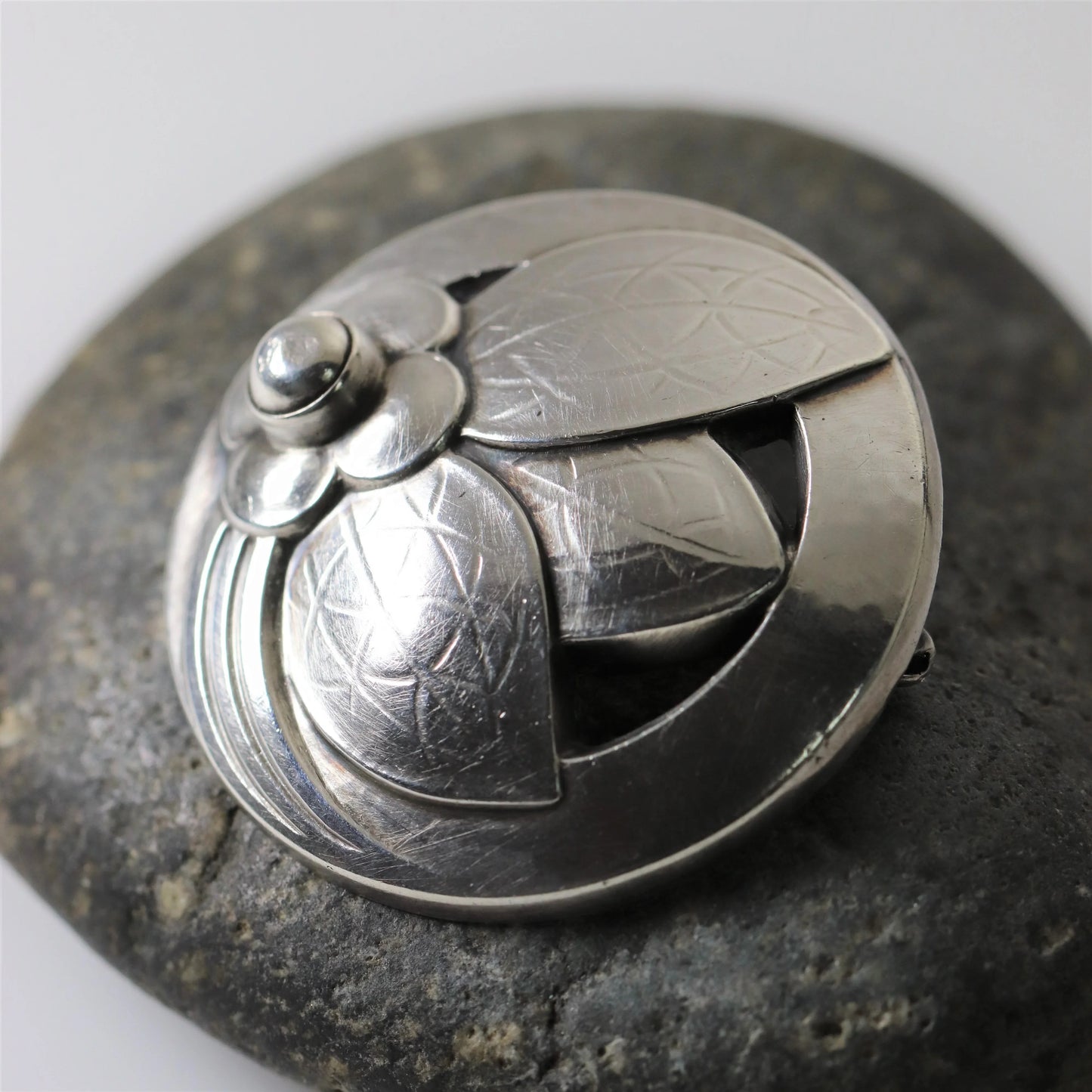 SOLD OUT: Vintage Georg Jensen Jewelry | Art Deco Foral Foliat Brooch 127 - Carmel Fine Silver Jewelry