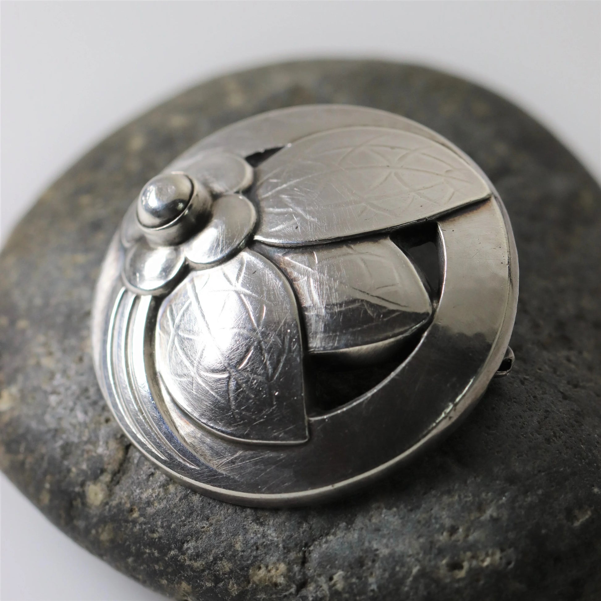 SOLD OUT: Vintage Georg Jensen Jewelry | Art Deco Foral Foliat Brooch 127 - Carmel Fine Silver Jewelry