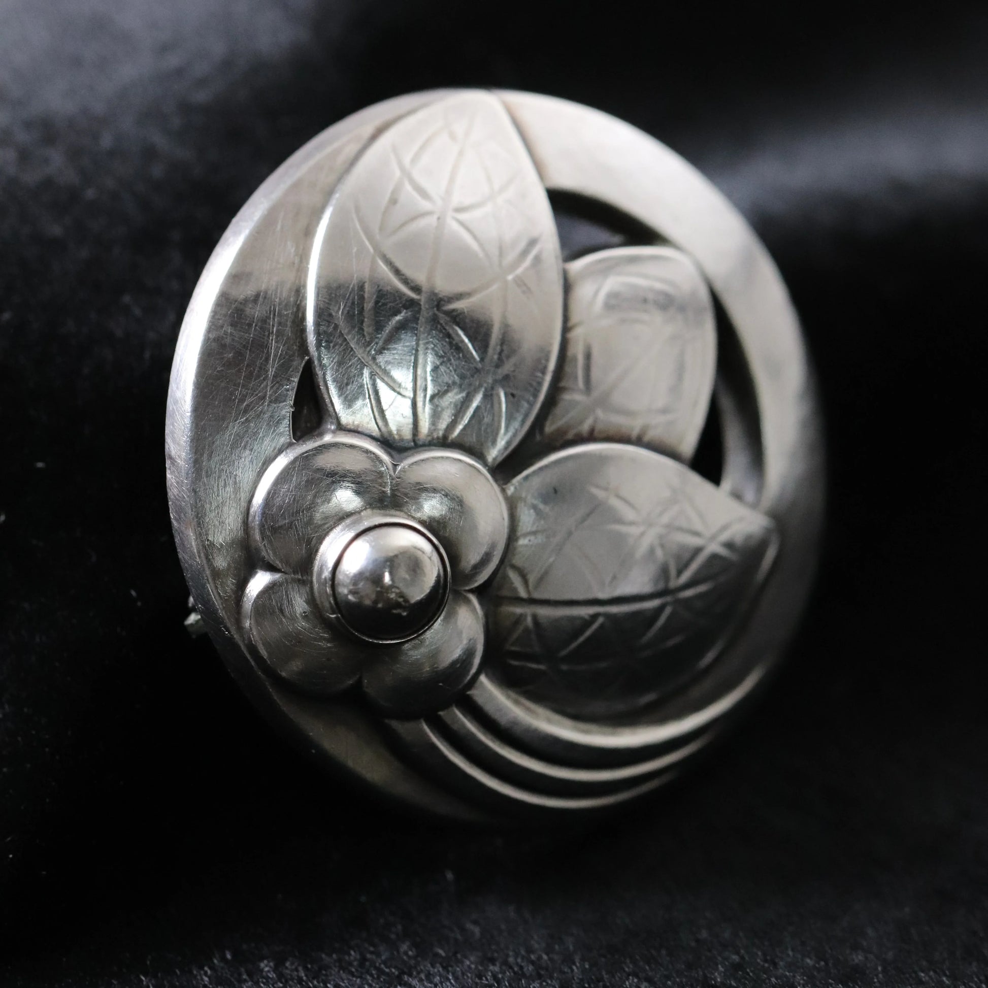 SOLD OUT: Vintage Georg Jensen Jewelry | Art Deco Foral Foliat Brooch 127 - Carmel Fine Silver Jewelry