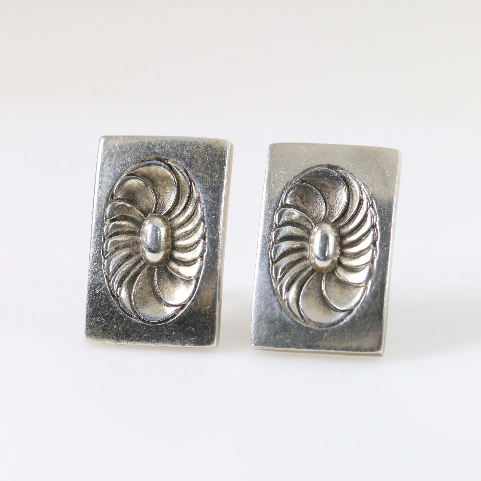 SOLD OUT: Vintage Georg Jensen Jewelry | Art Deco Geometric Earrings 56X New York - Carmel Fine Silver Jewelry