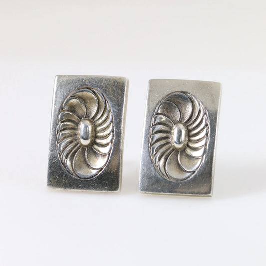 SOLD OUT: Vintage Georg Jensen Jewelry | Art Deco Geometric Earrings 56X New York - Carmel Fine Silver Jewelry
