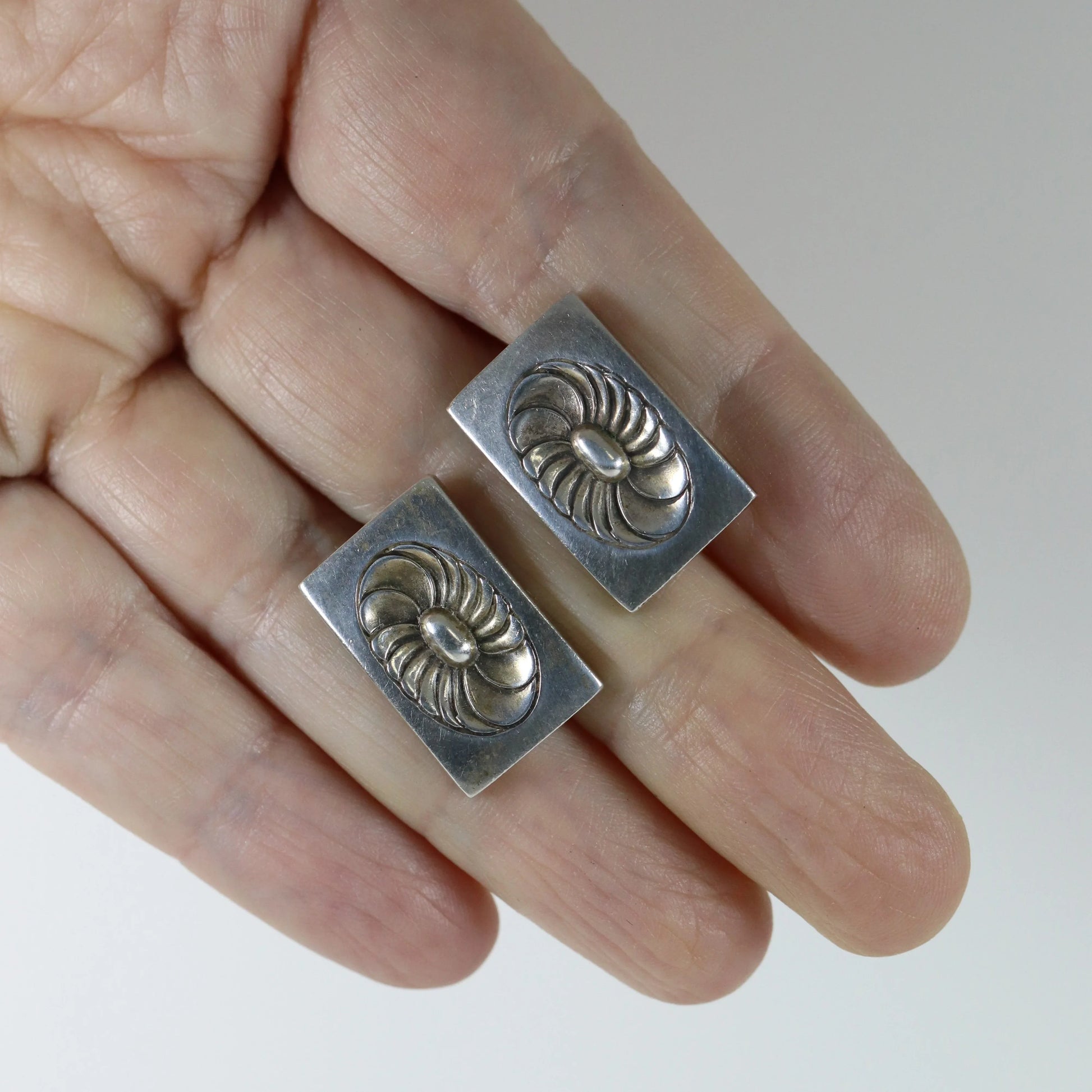 SOLD OUT: Vintage Georg Jensen Jewelry | Art Deco Geometric Earrings 56X New York - Carmel Fine Silver Jewelry