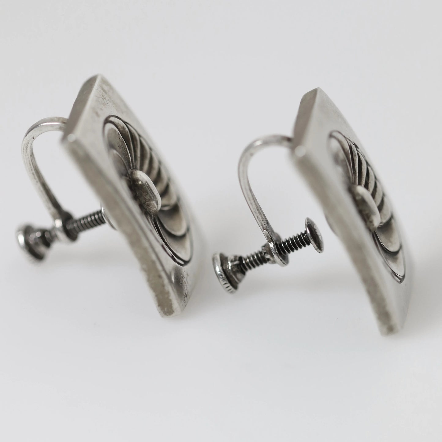 SOLD OUT: Vintage Georg Jensen Jewelry | Art Deco Geometric Earrings 56X New York - Carmel Fine Silver Jewelry